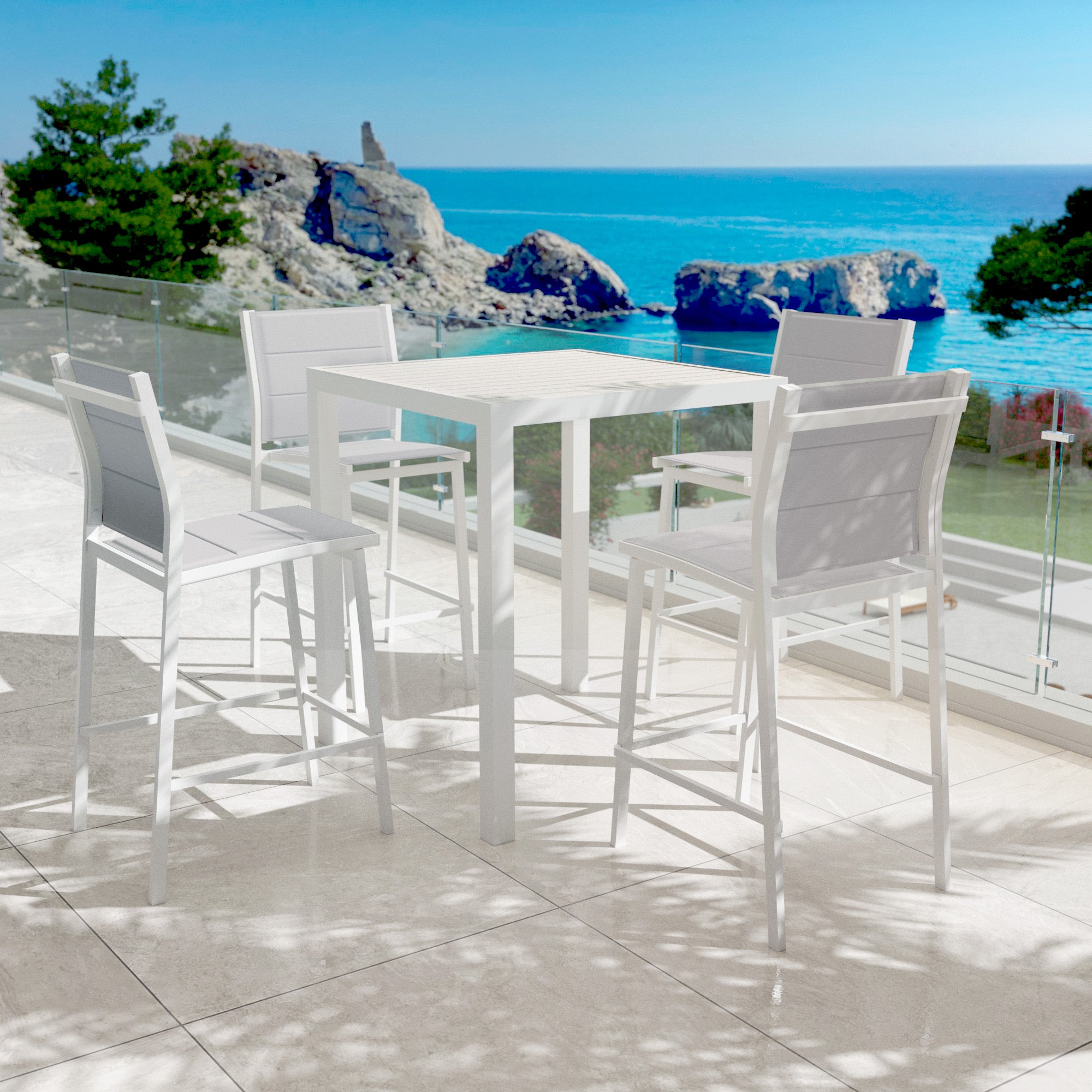 <tc>Murano Aluminum 4-Seater High Table (90 X 90 cm)</tc>