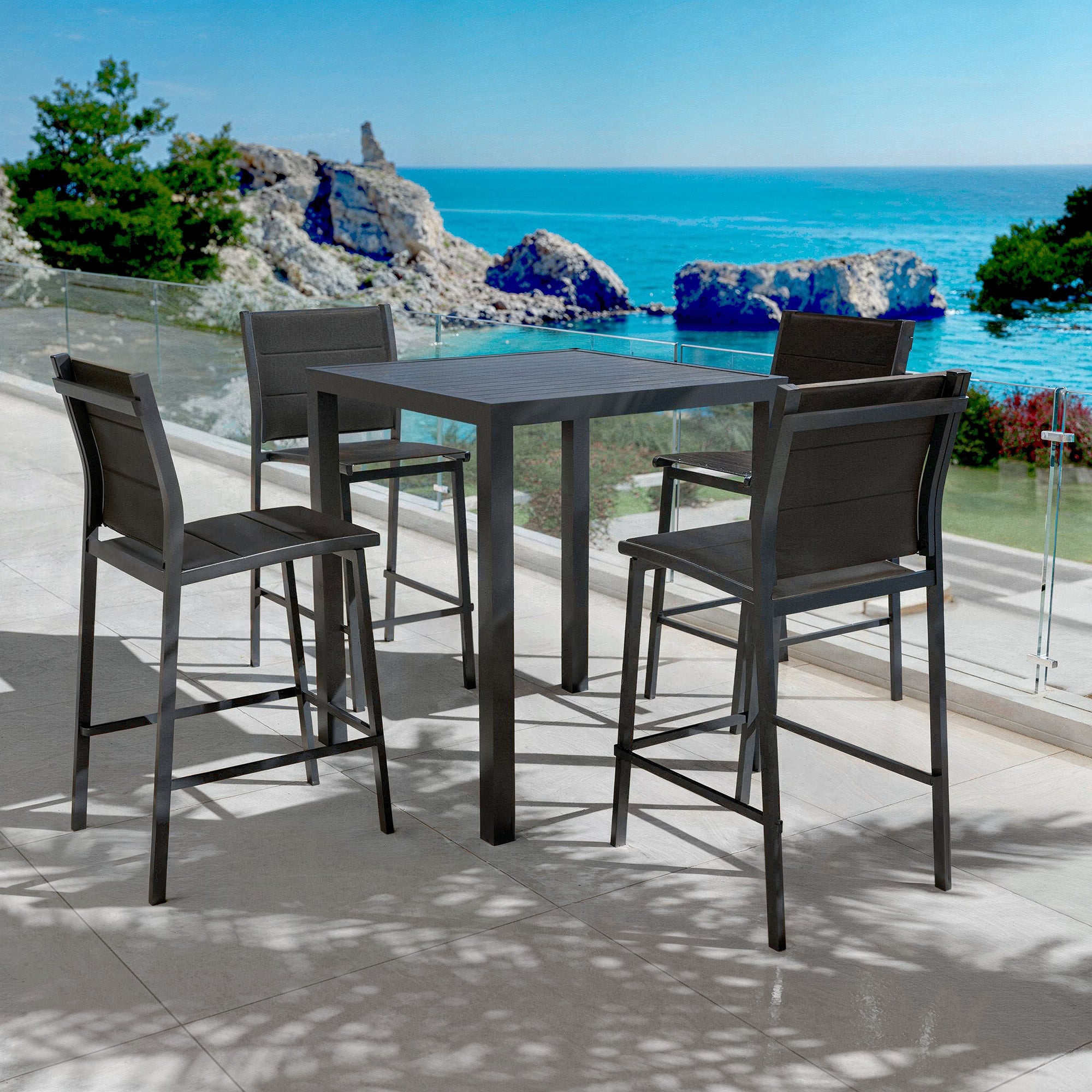 <tc>Murano Aluminum 4-Seater High Table (90 X 90 cm)</tc>