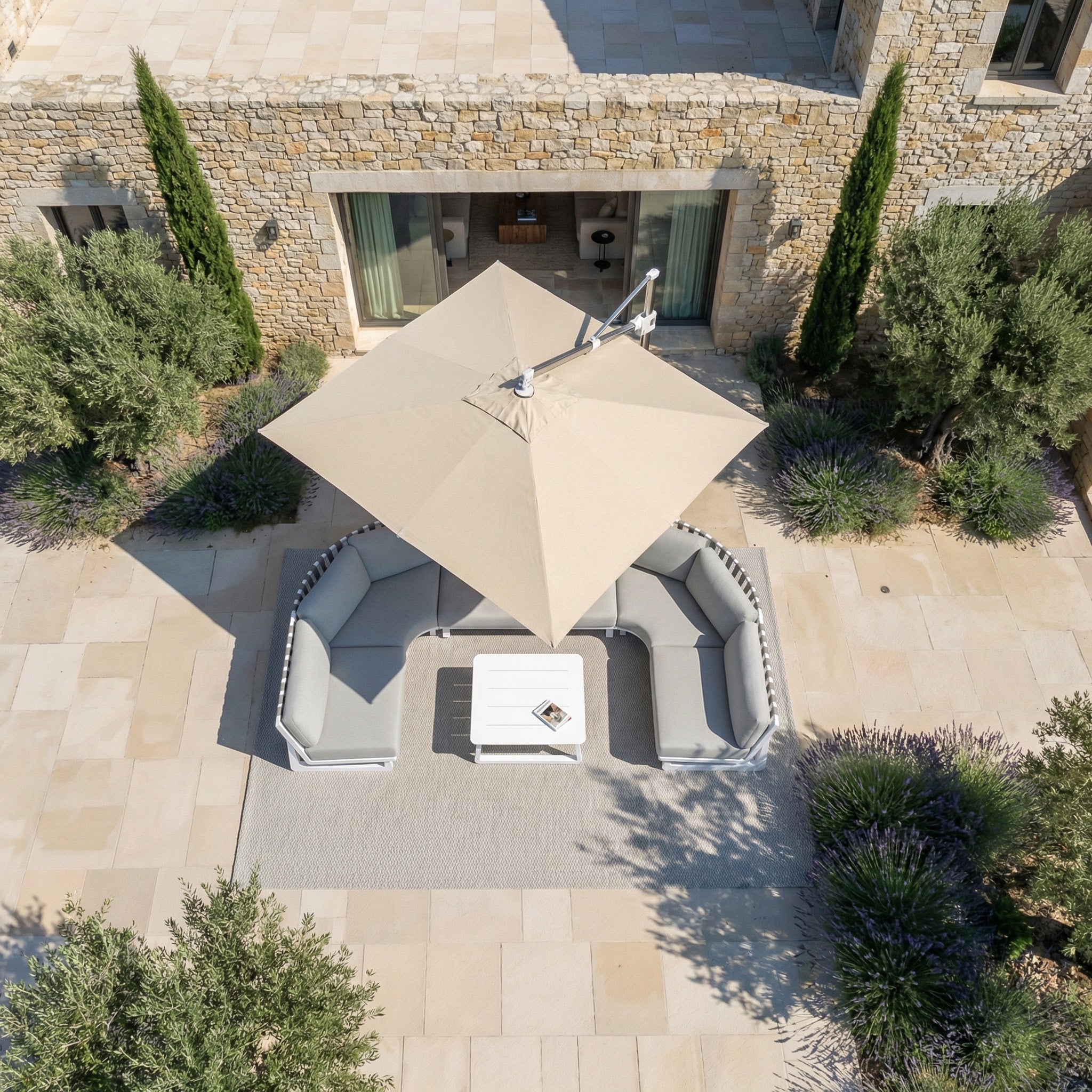 Elyra professional offset parasol (3×3 m)