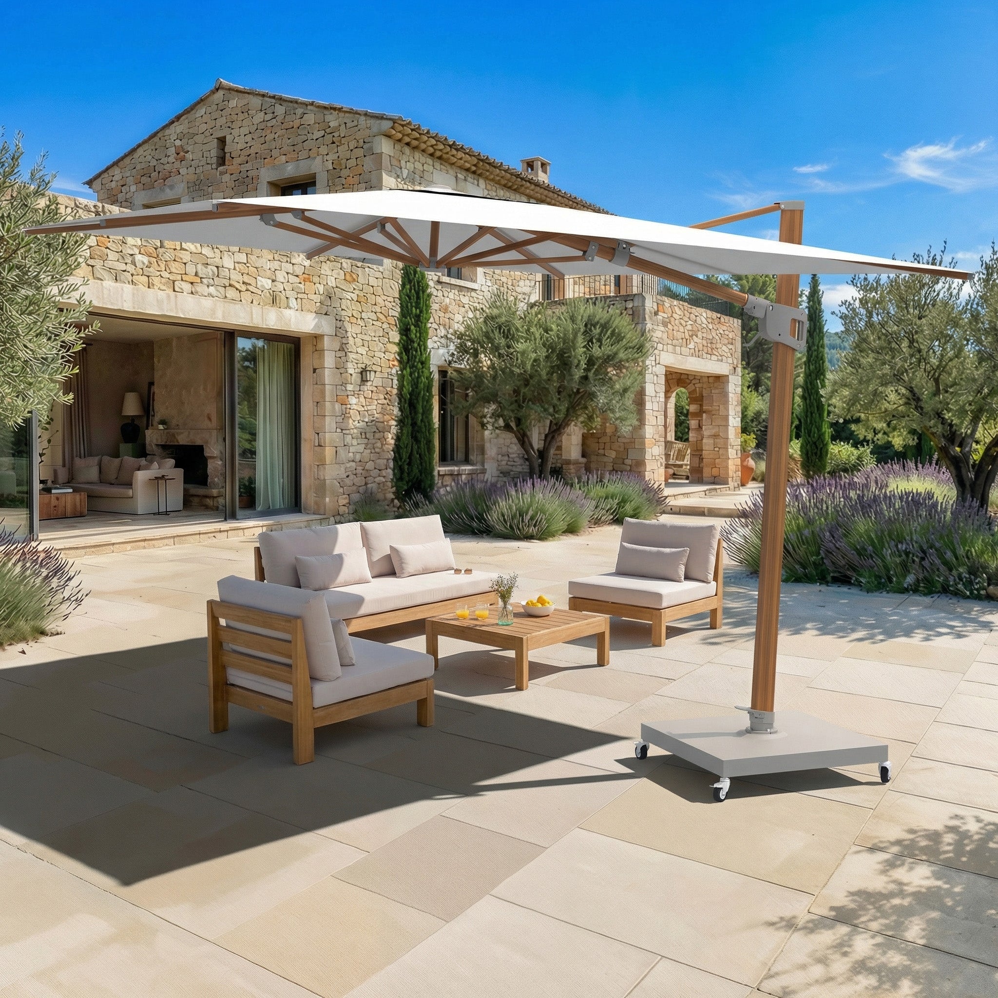 Elyra professional offset parasol (3×3 m)