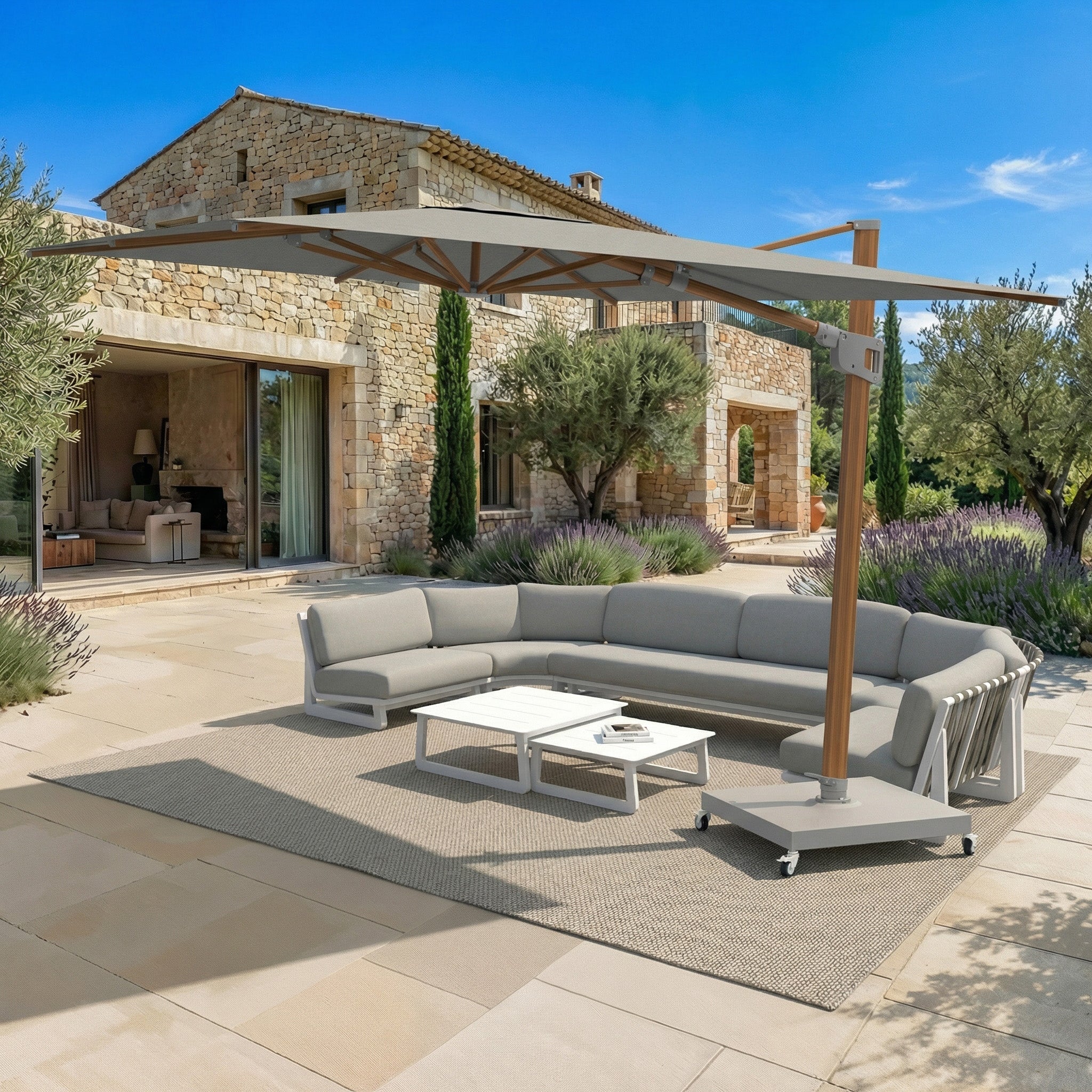 Elyra professional offset parasol (3×3 m)