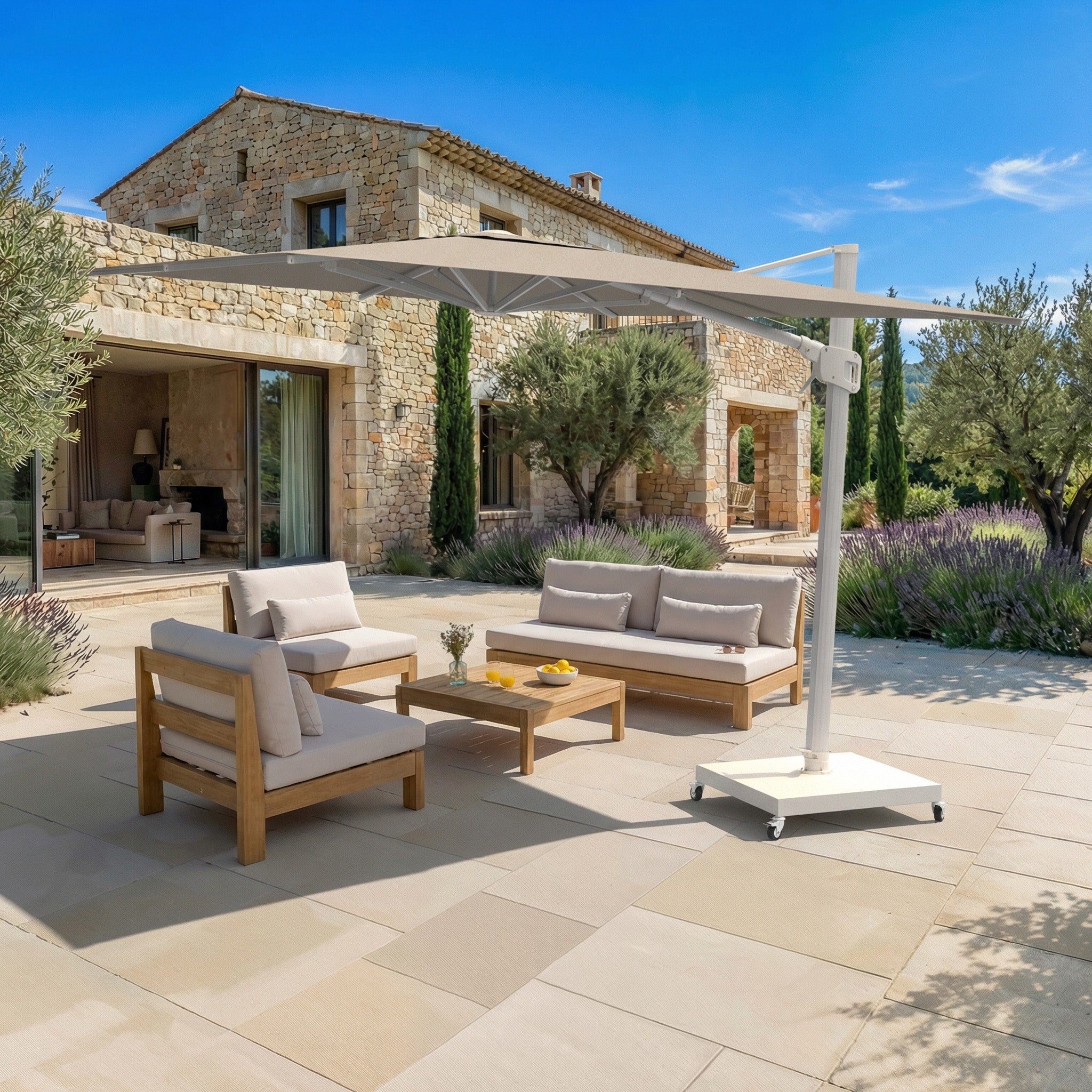 Elyra professional offset parasol (3×3 m)