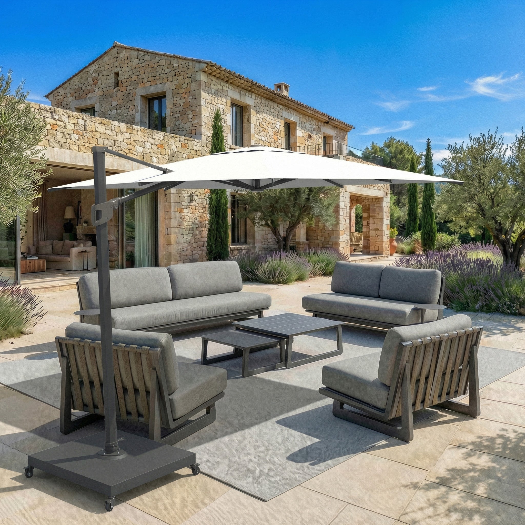 Elyra professional offset parasol (3×3 m)