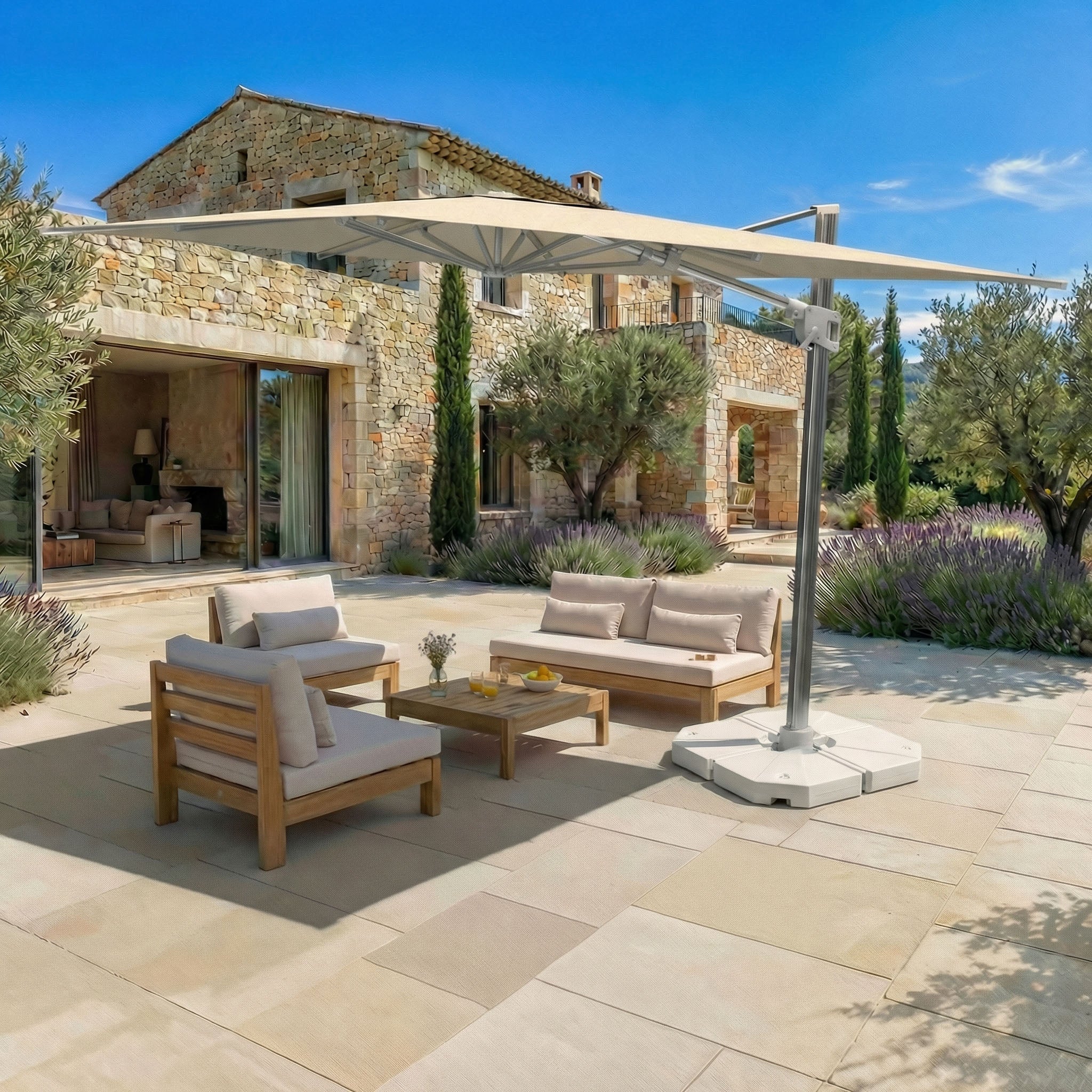 Elyra professional offset parasol (3×3 m)