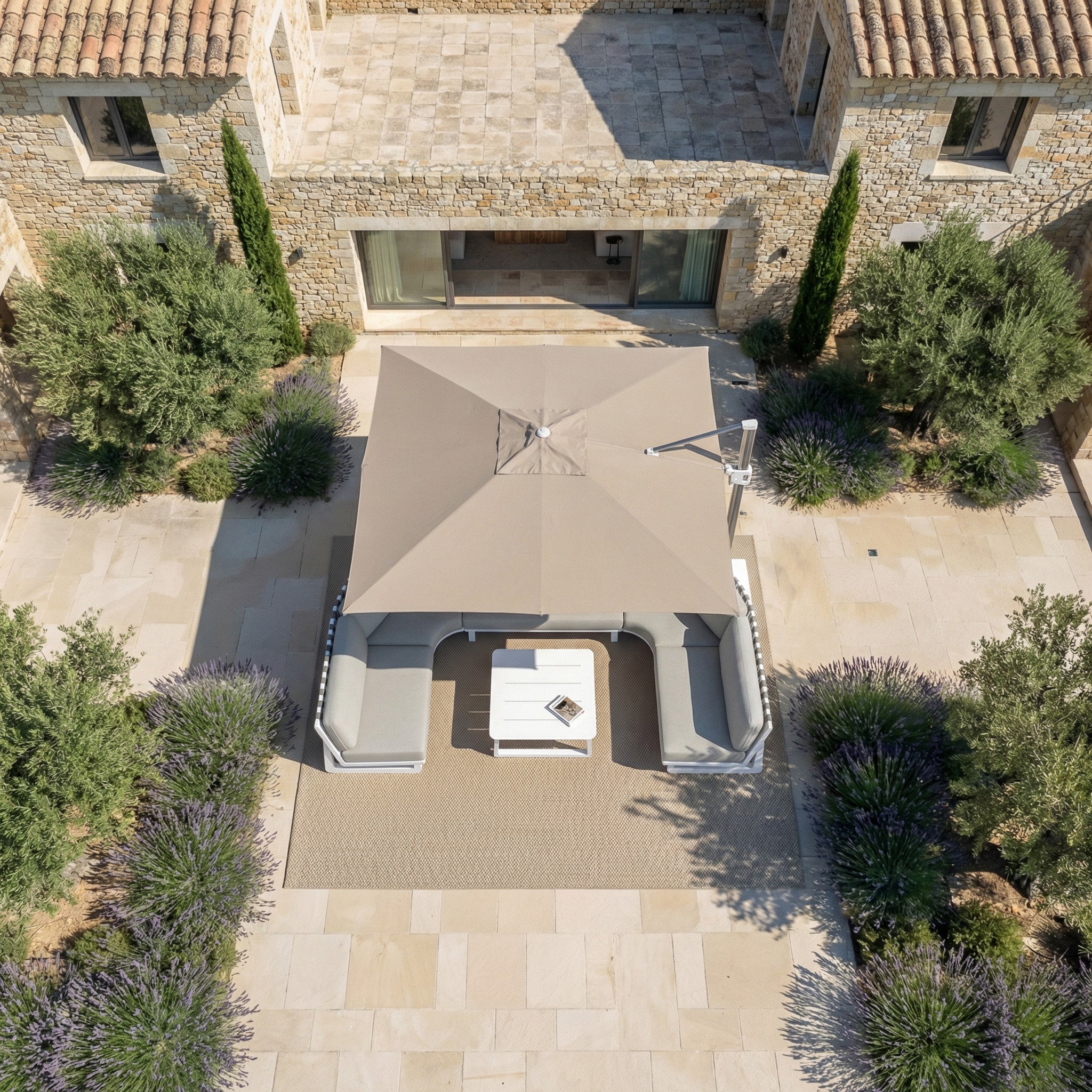 Elyra professional offset parasol (3×3 m)