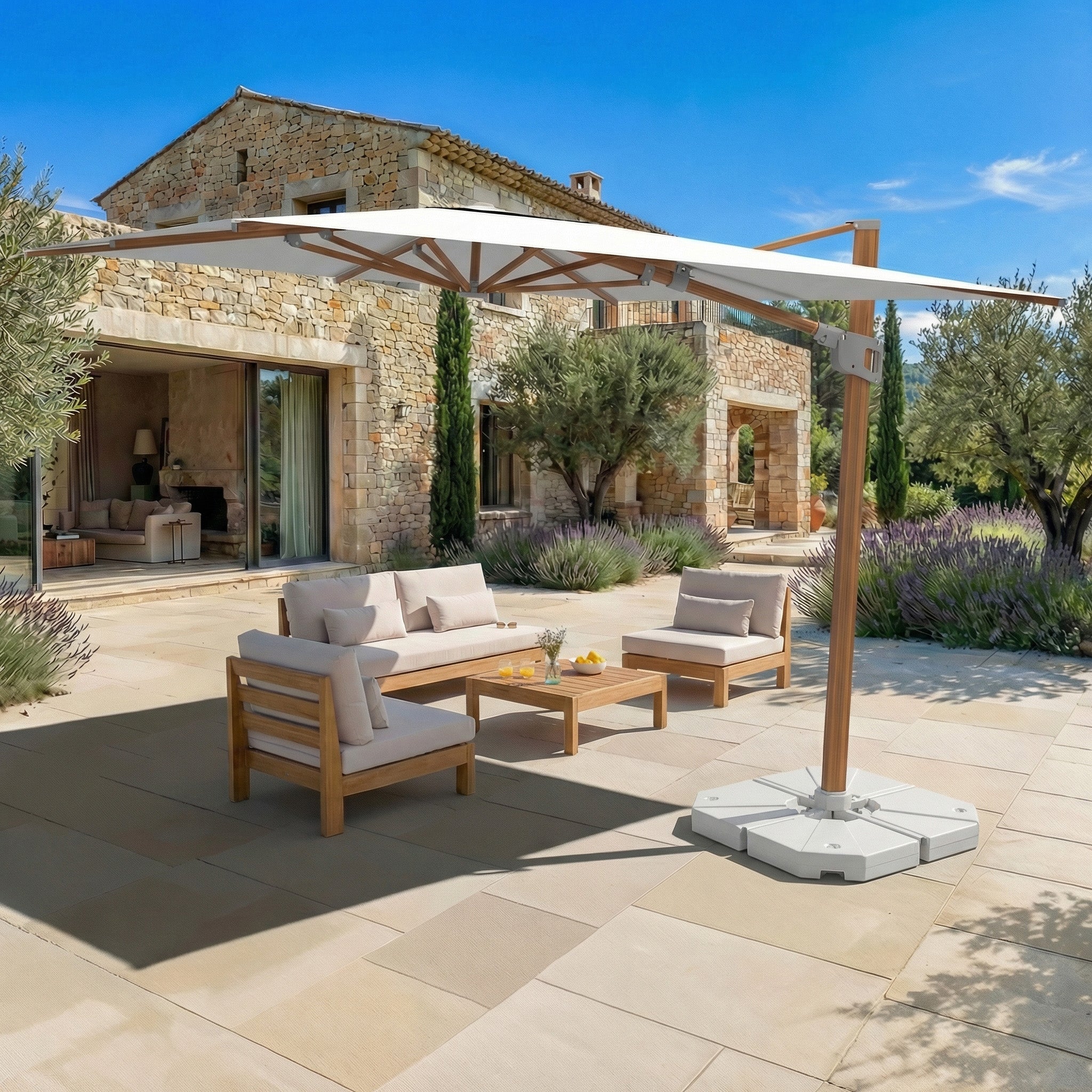 Elyra professional offset parasol (3×3 m)