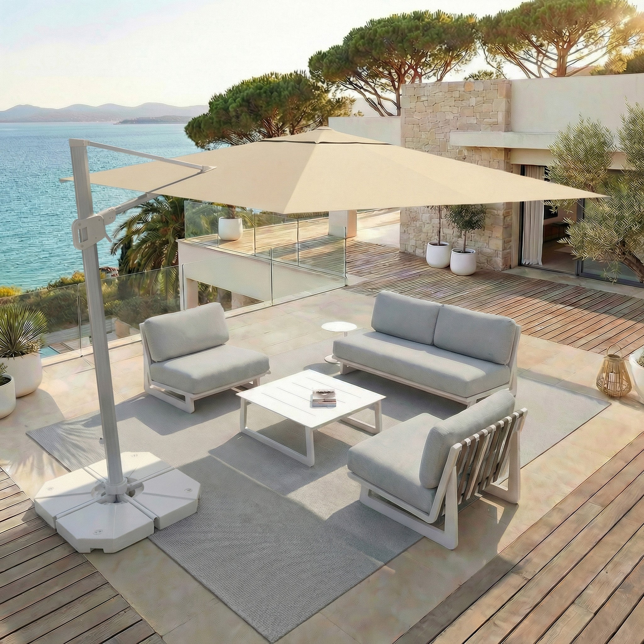 Elyra professional offset parasol (3×3 m)