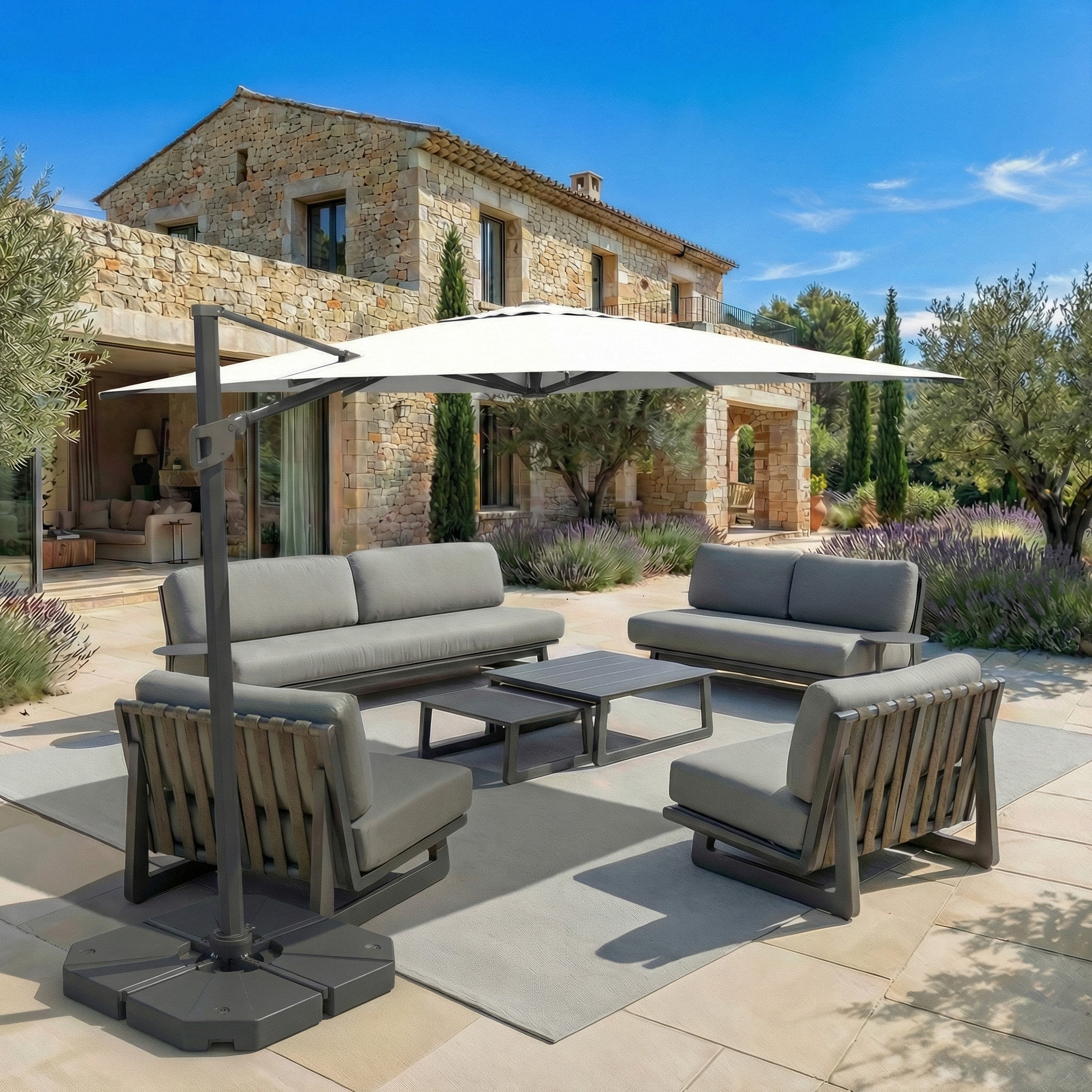 Elyra professional offset parasol (3×3 m)