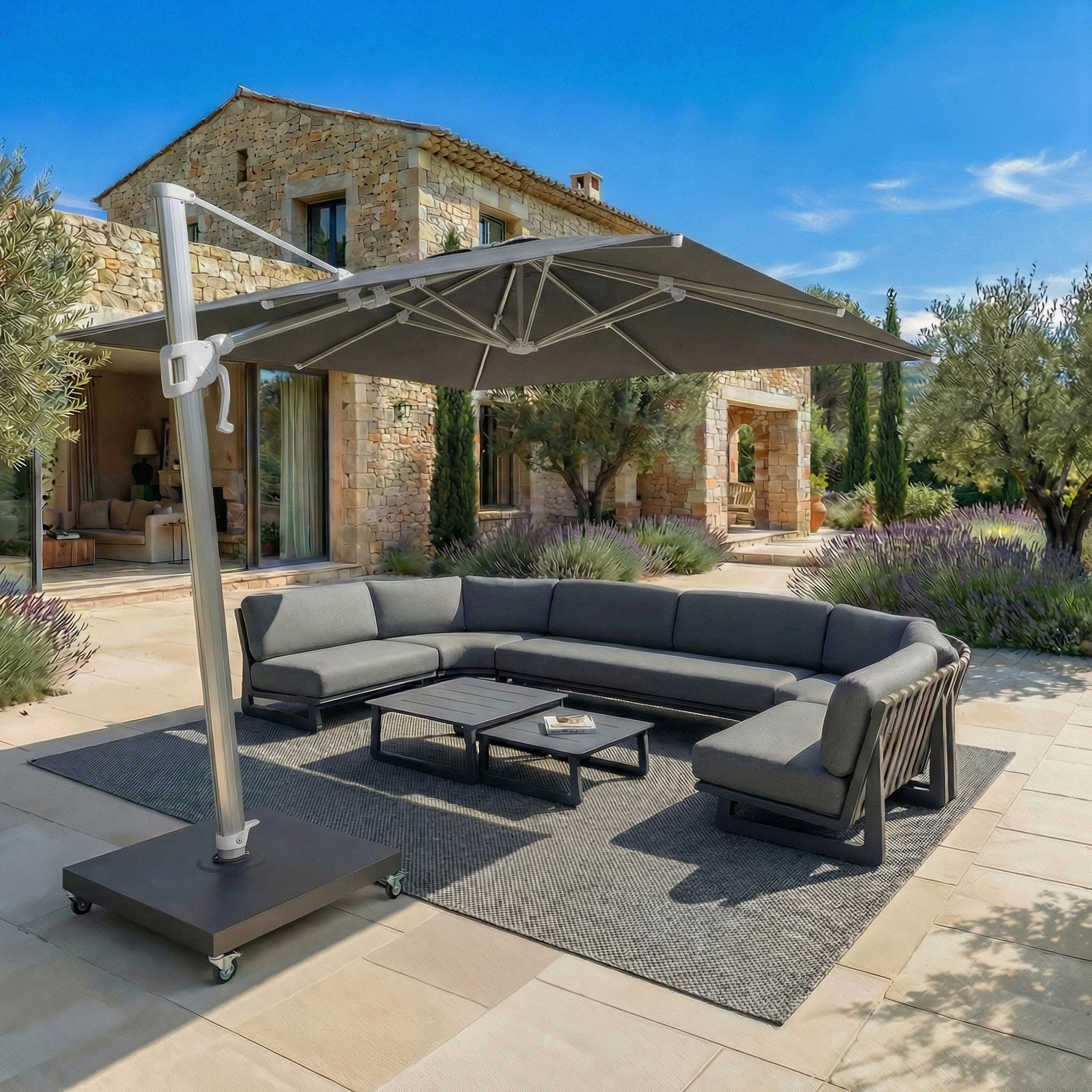 Elyra professional offset parasol (3×4 m)