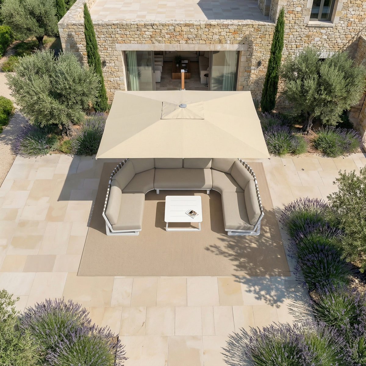 Parasol Déporté Professionnel ELYRA 3 x 4 m – Mât Effet Bois