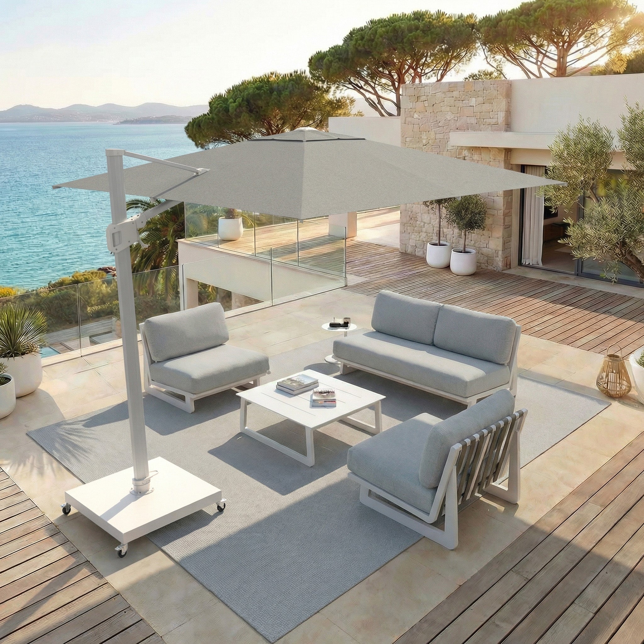 Elyra professional offset parasol (3×4 m)