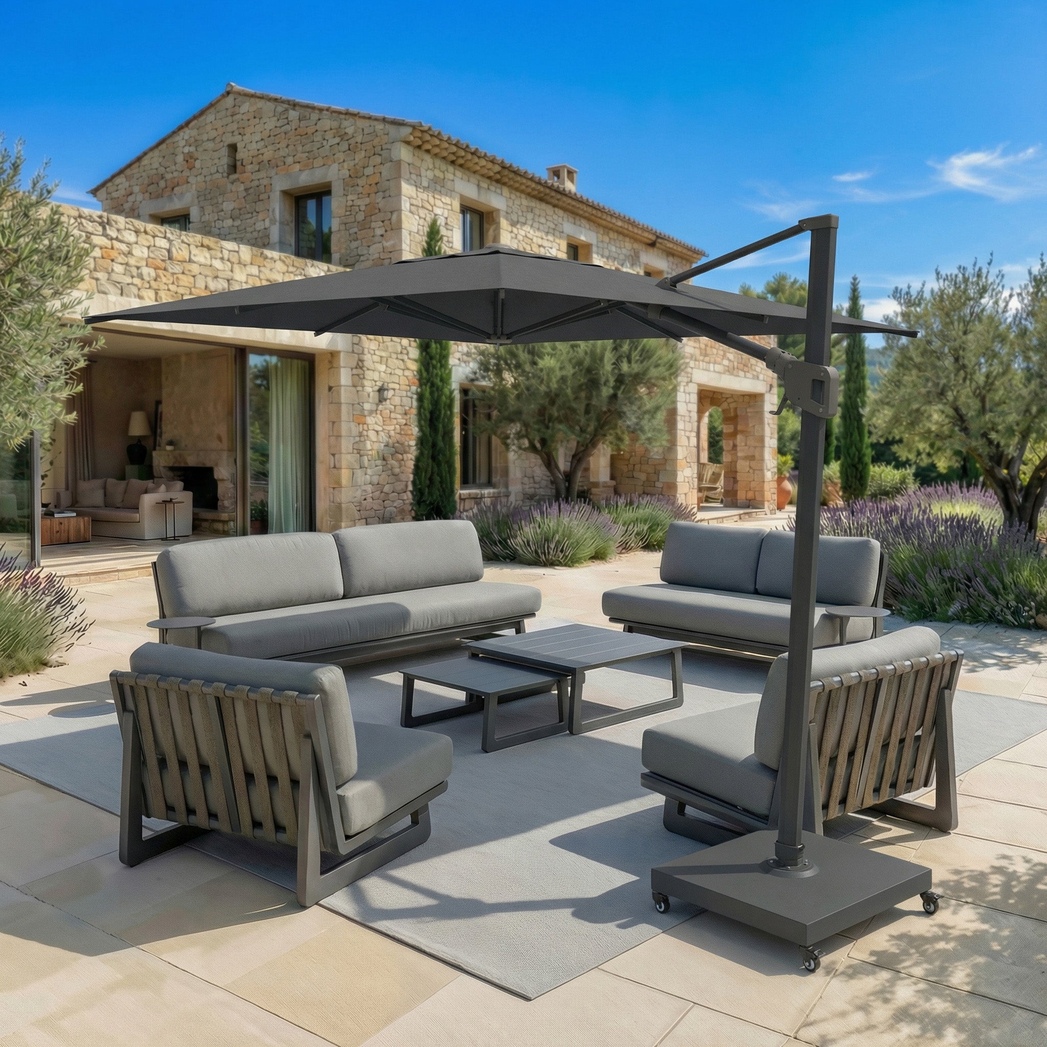 Elyra professional offset parasol (3×4 m)