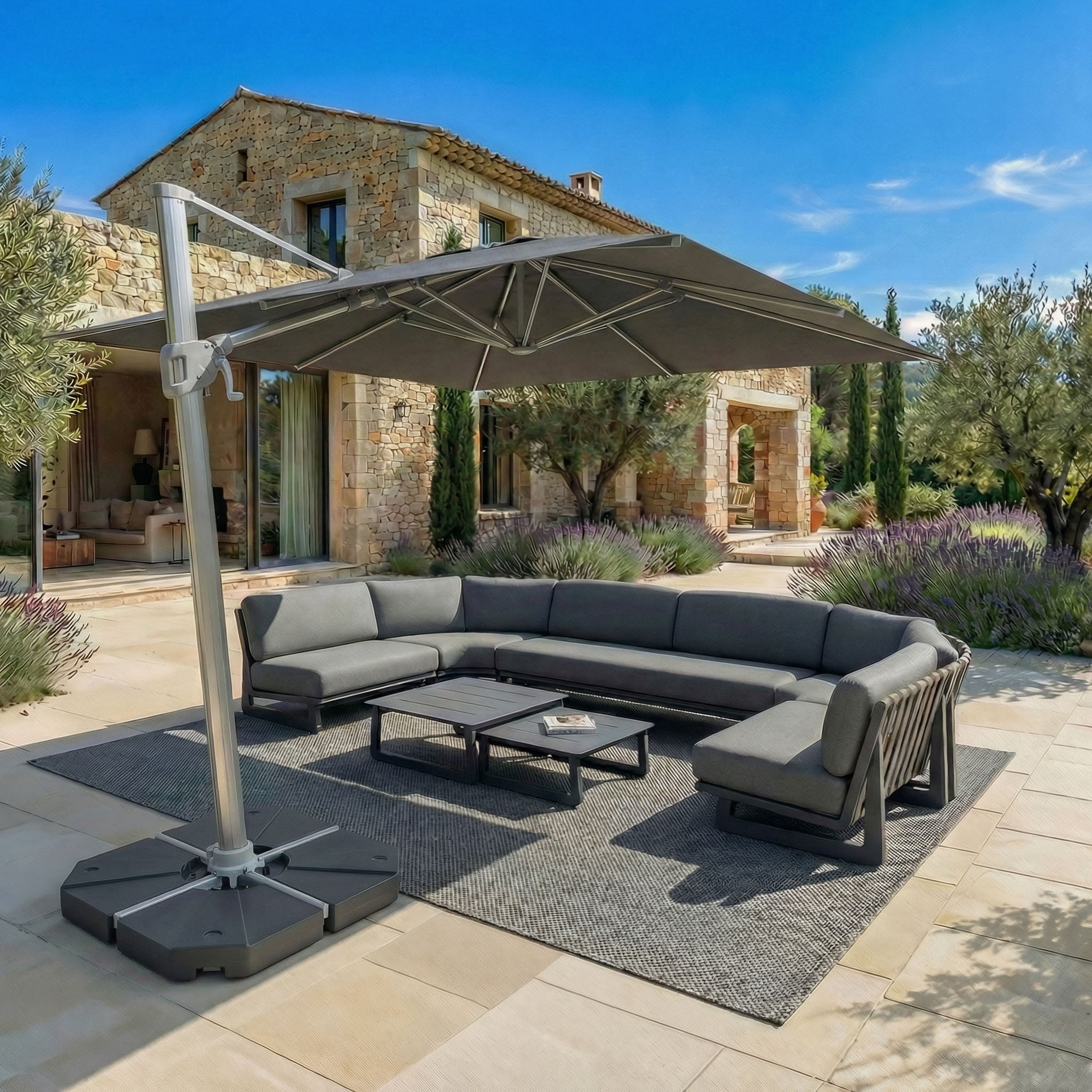 Elyra professional offset parasol (3×4 m)