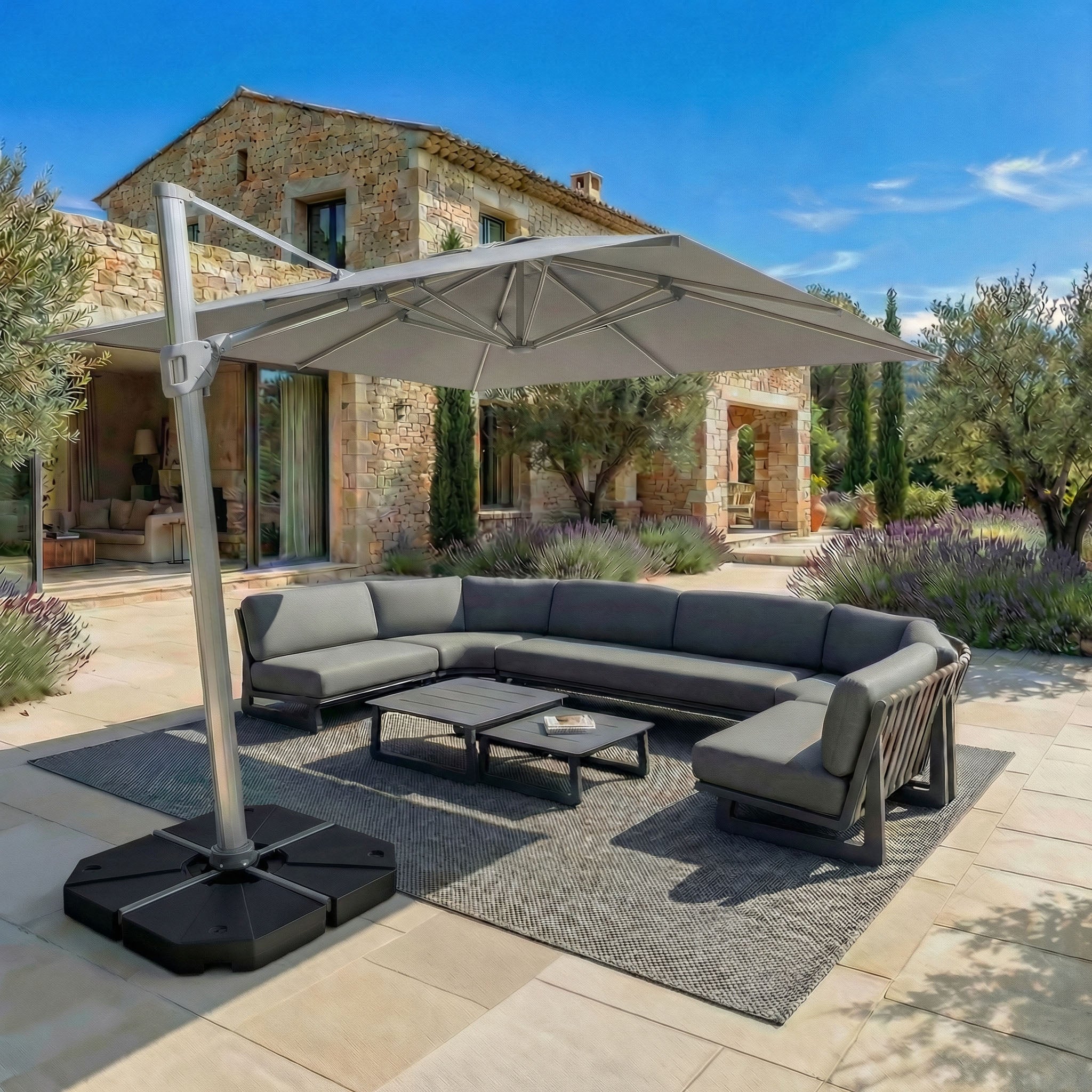 Elyra professional offset parasol (3×4 m)