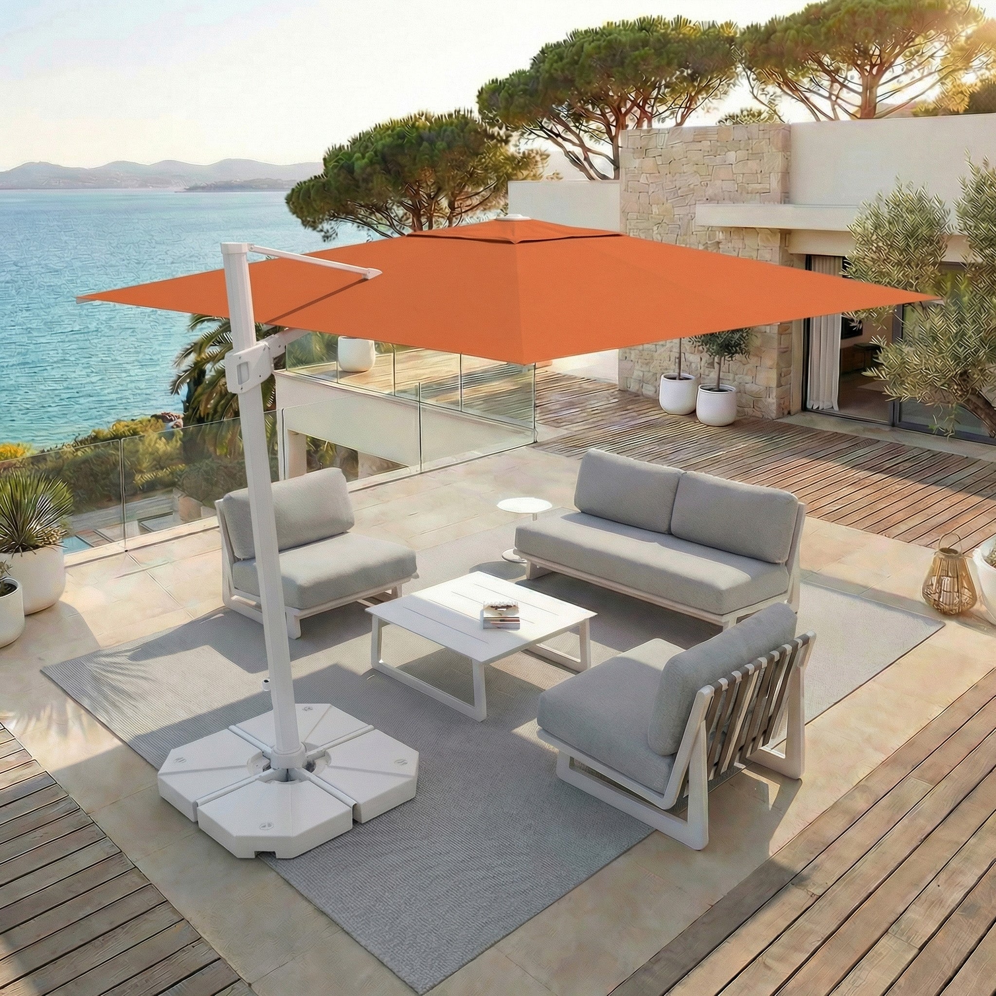 Elyra professional offset parasol (3×4 m)