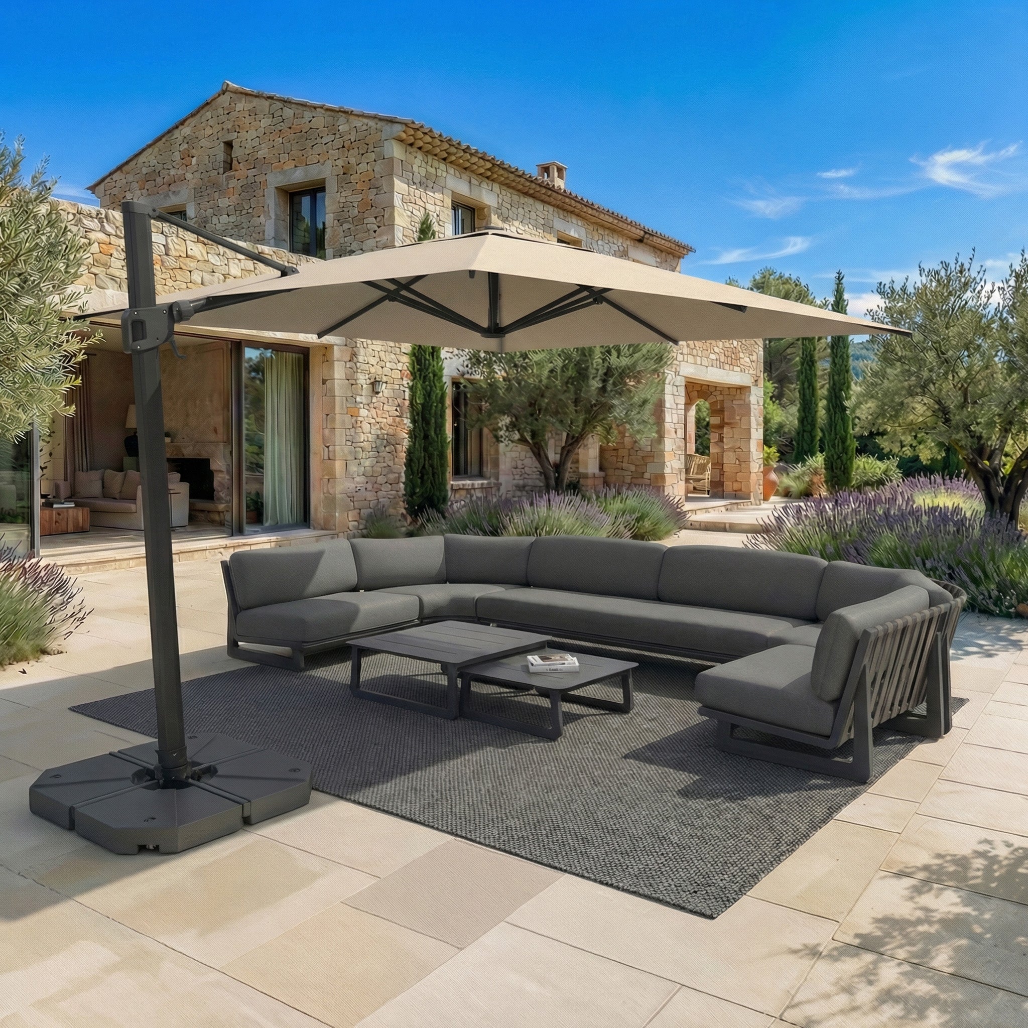 Elyra professional offset parasol (3×4 m)