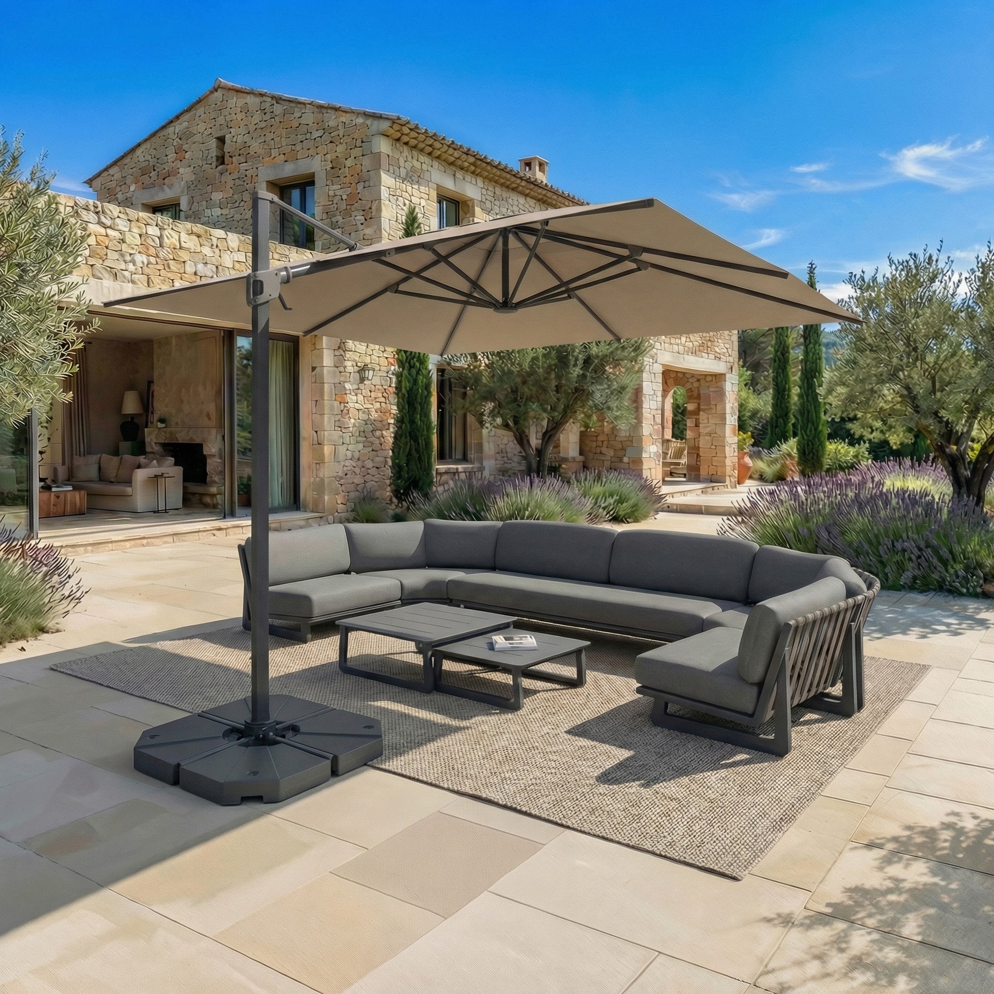 Elyra professional offset parasol (3×4 m)