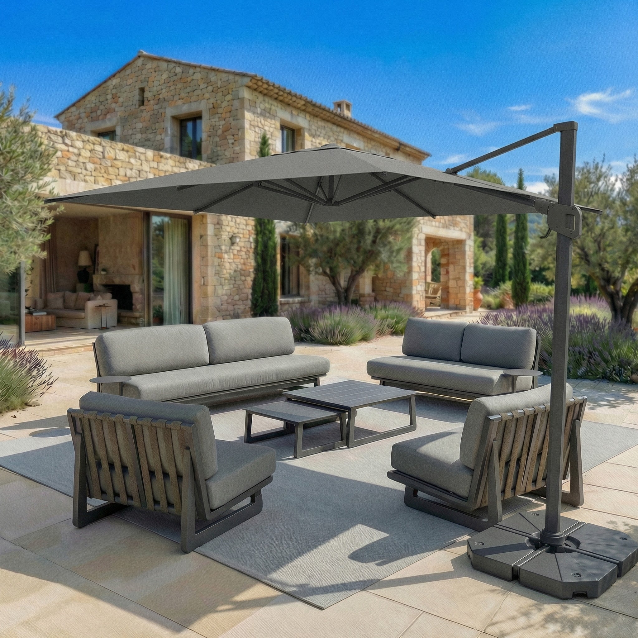 Elyra professional offset parasol (3×4 m)