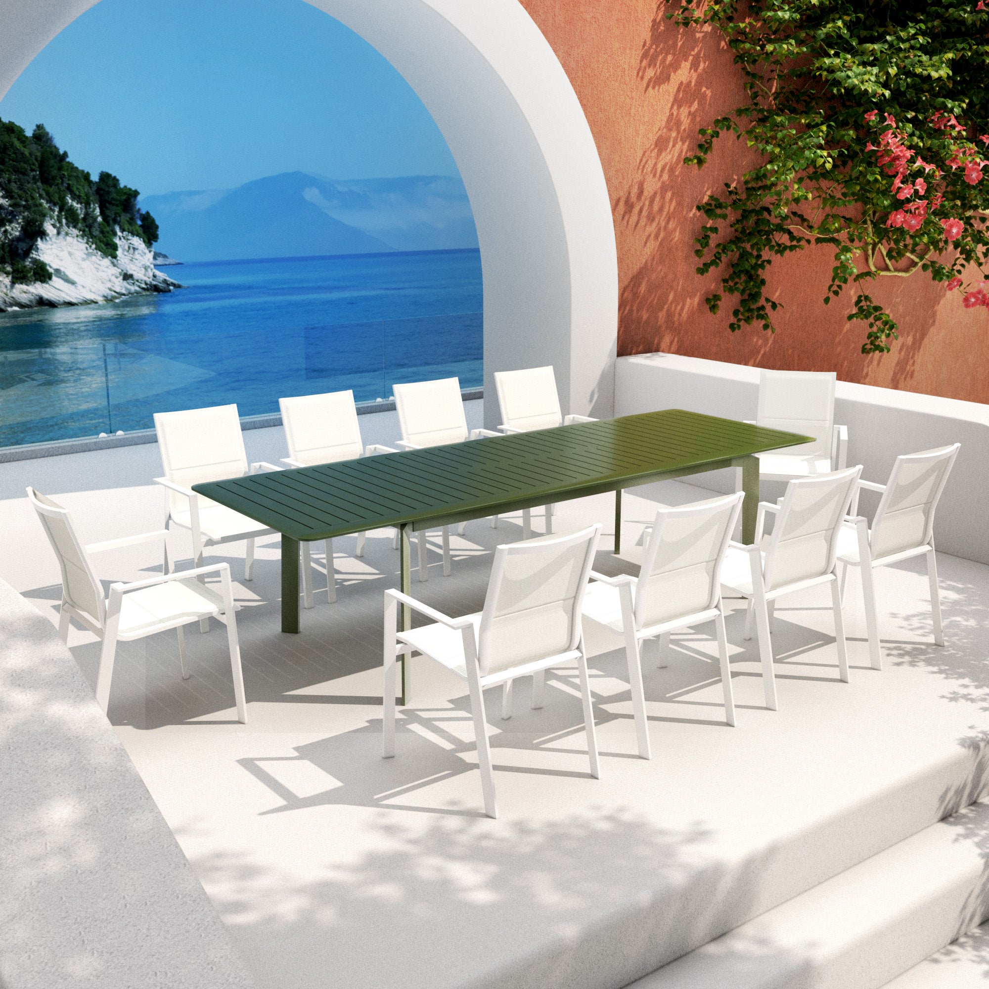 Portofino 10-seater extendable garden table