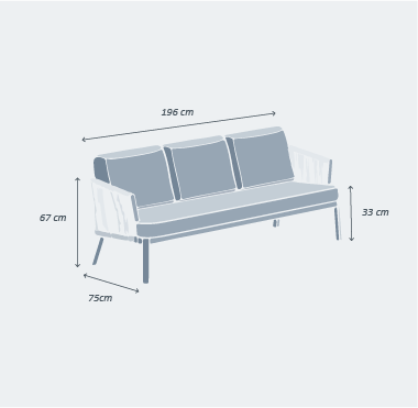 Amalfi 3-seater garden sofa