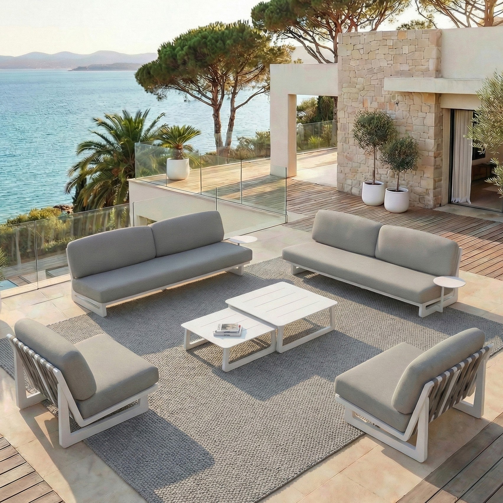 Conjunto de jardim Long Beach - 8 lugares