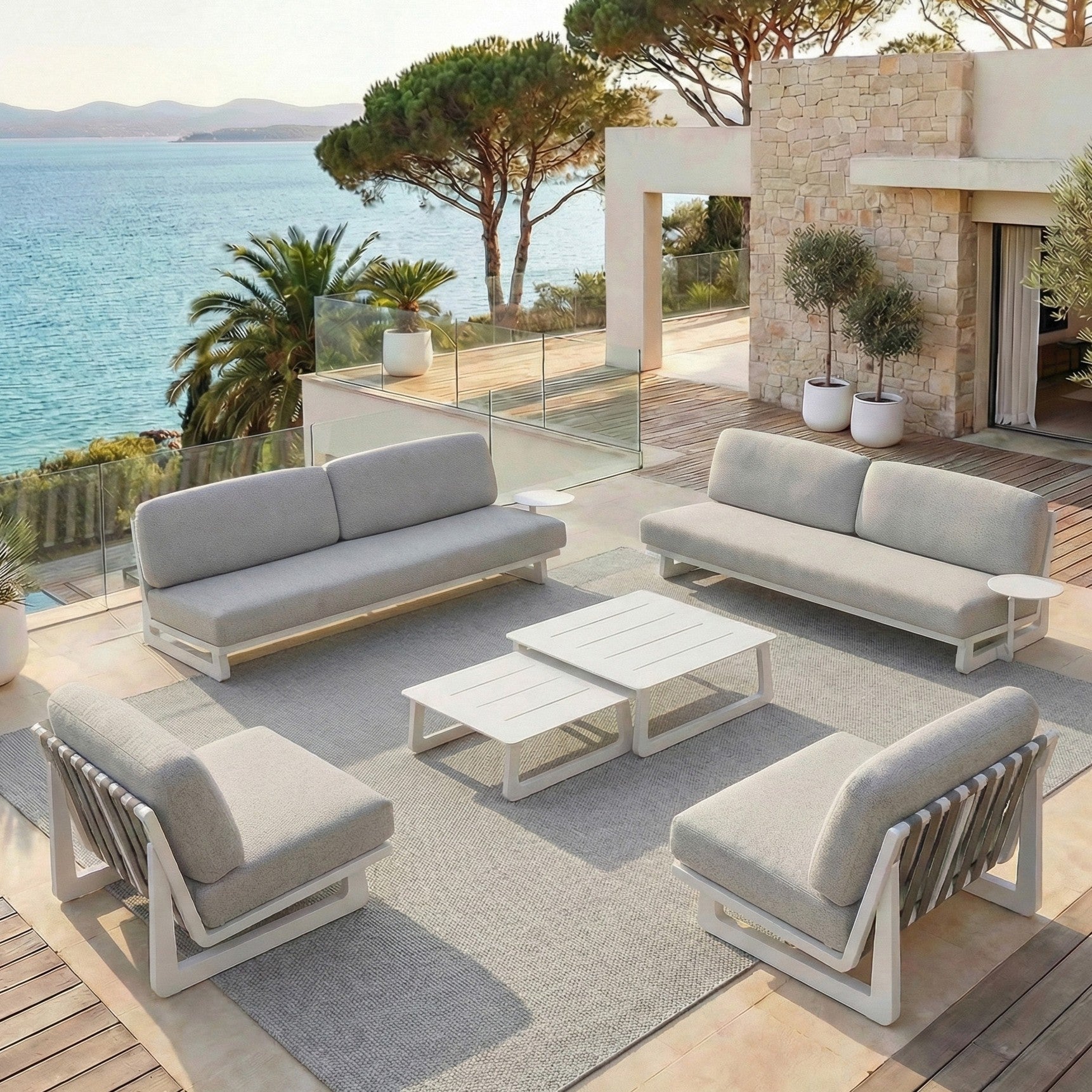 Conjunto de jardim Long Beach - 8 lugares