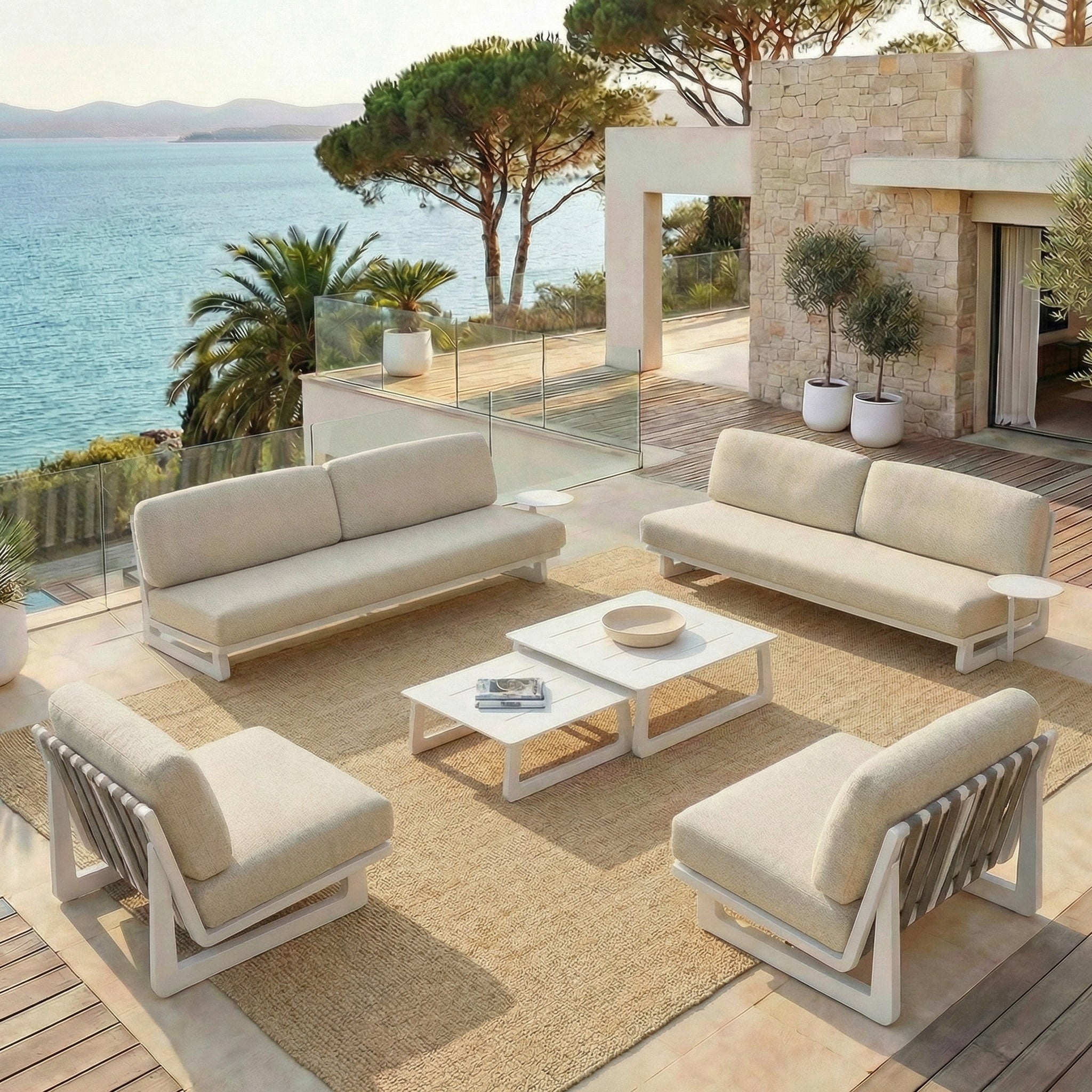 Conjunto de jardim Long Beach - 8 lugares