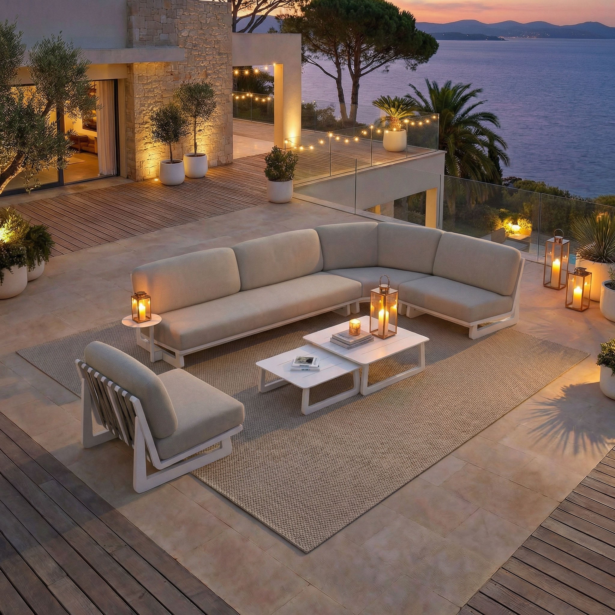 Conjunto de jardim de canto Long Beach - 6 lugares