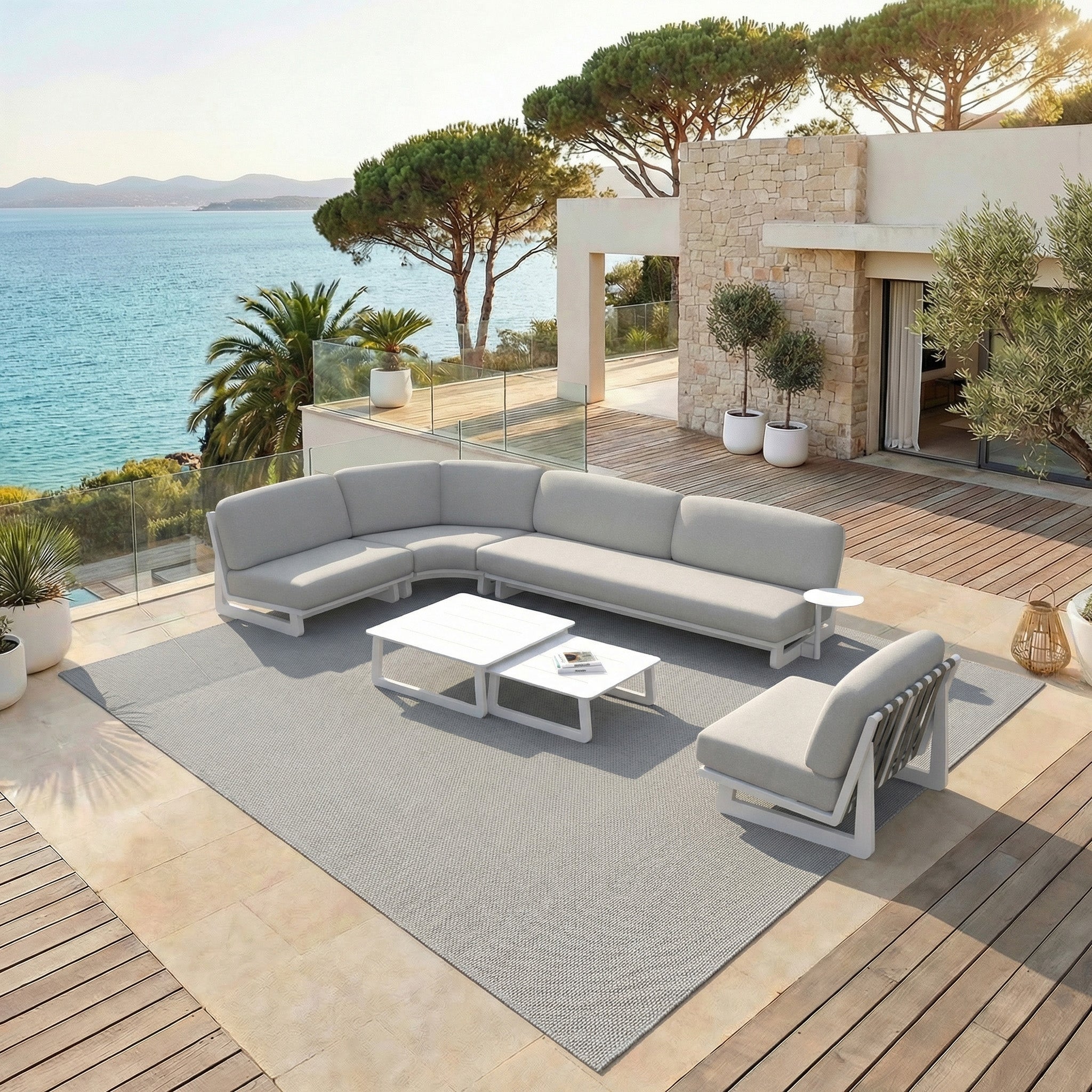 Conjunto de jardim de canto Long Beach - 6 lugares