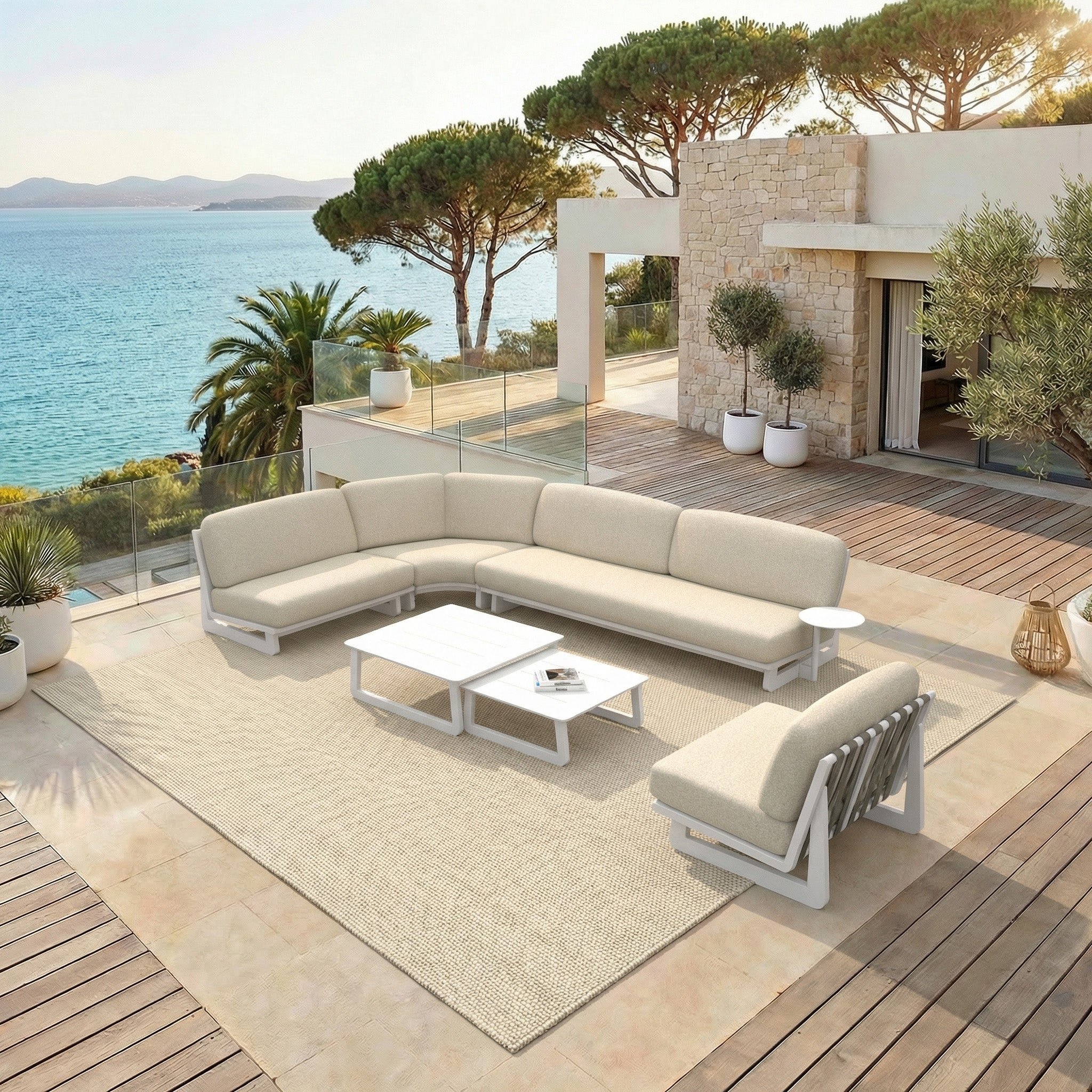 Conjunto de jardim de canto Long Beach - 6 lugares