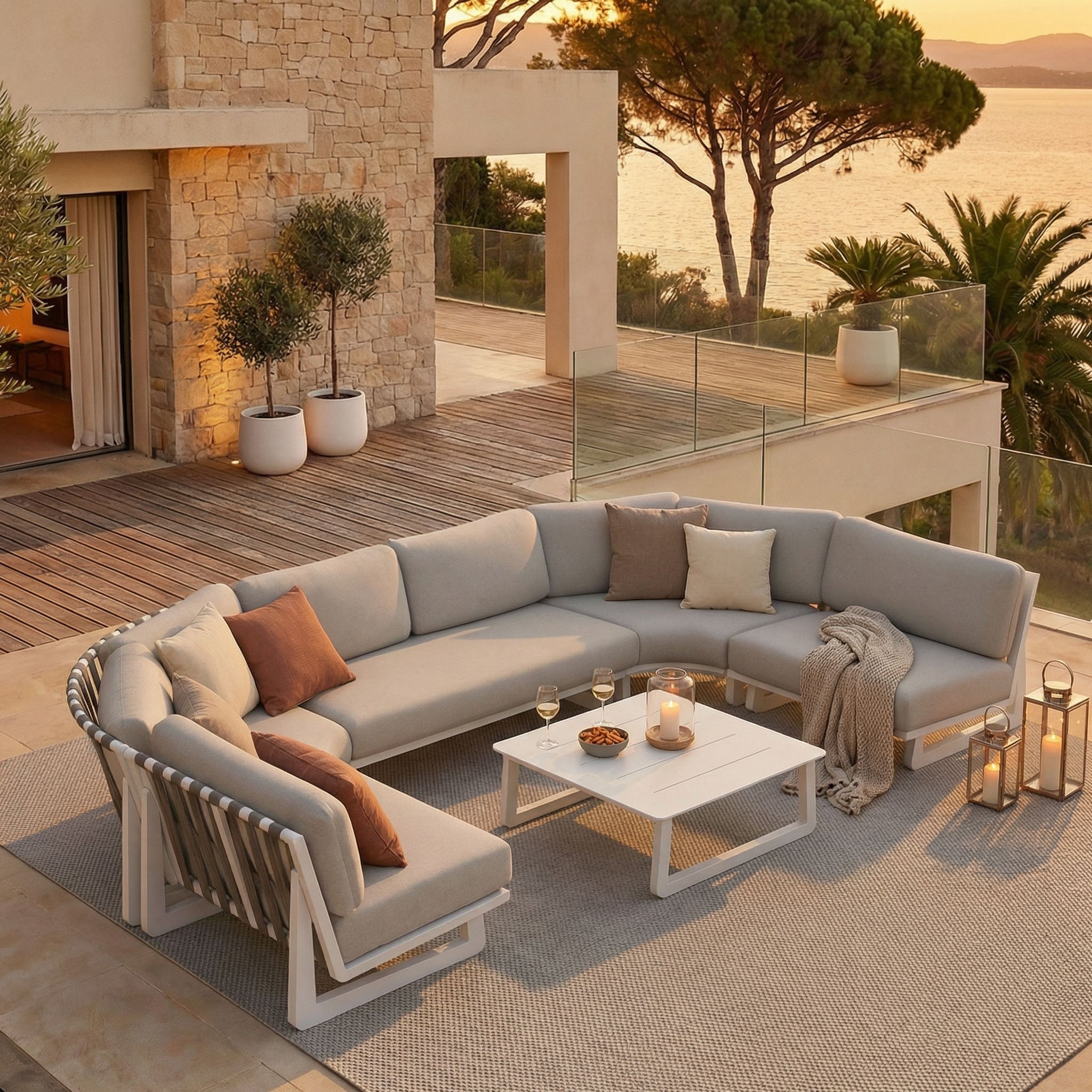 Conjunto de jardim de canto Long Beach - 6 lugares