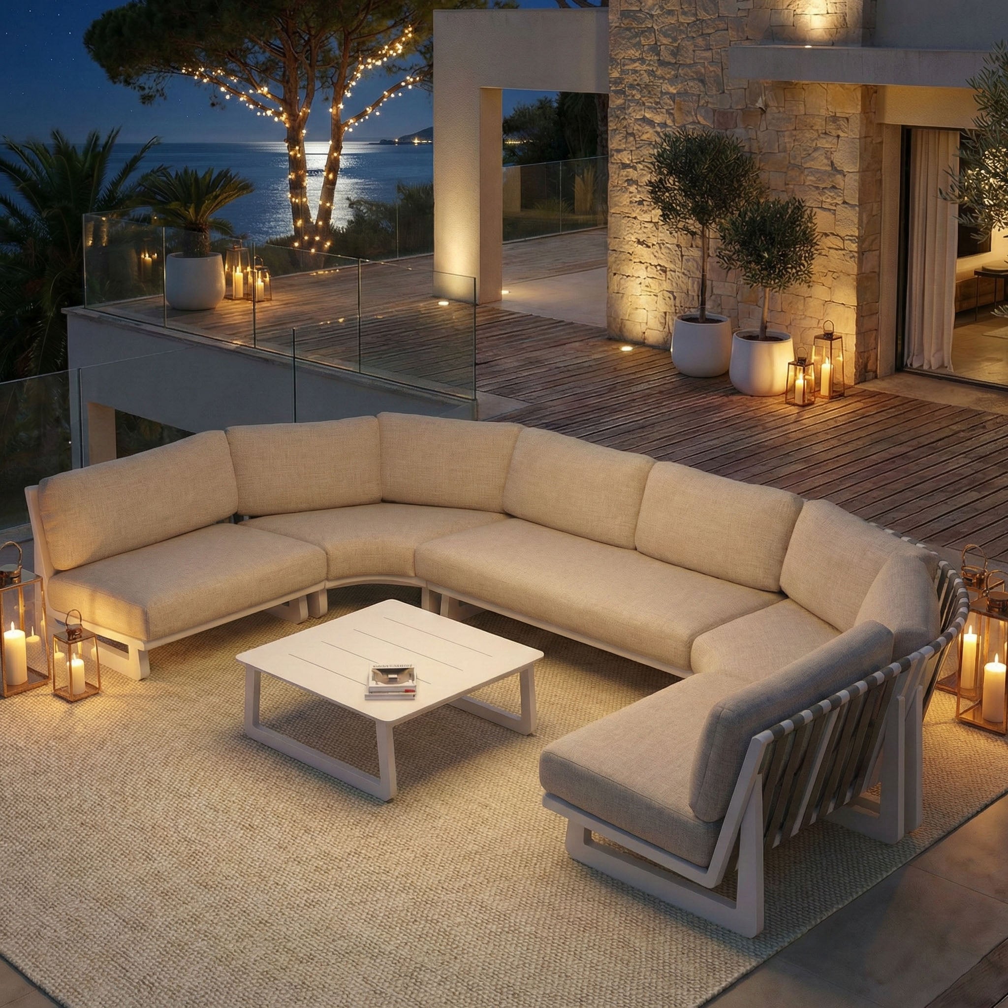 Conjunto de jardim de canto Long Beach - 6 lugares