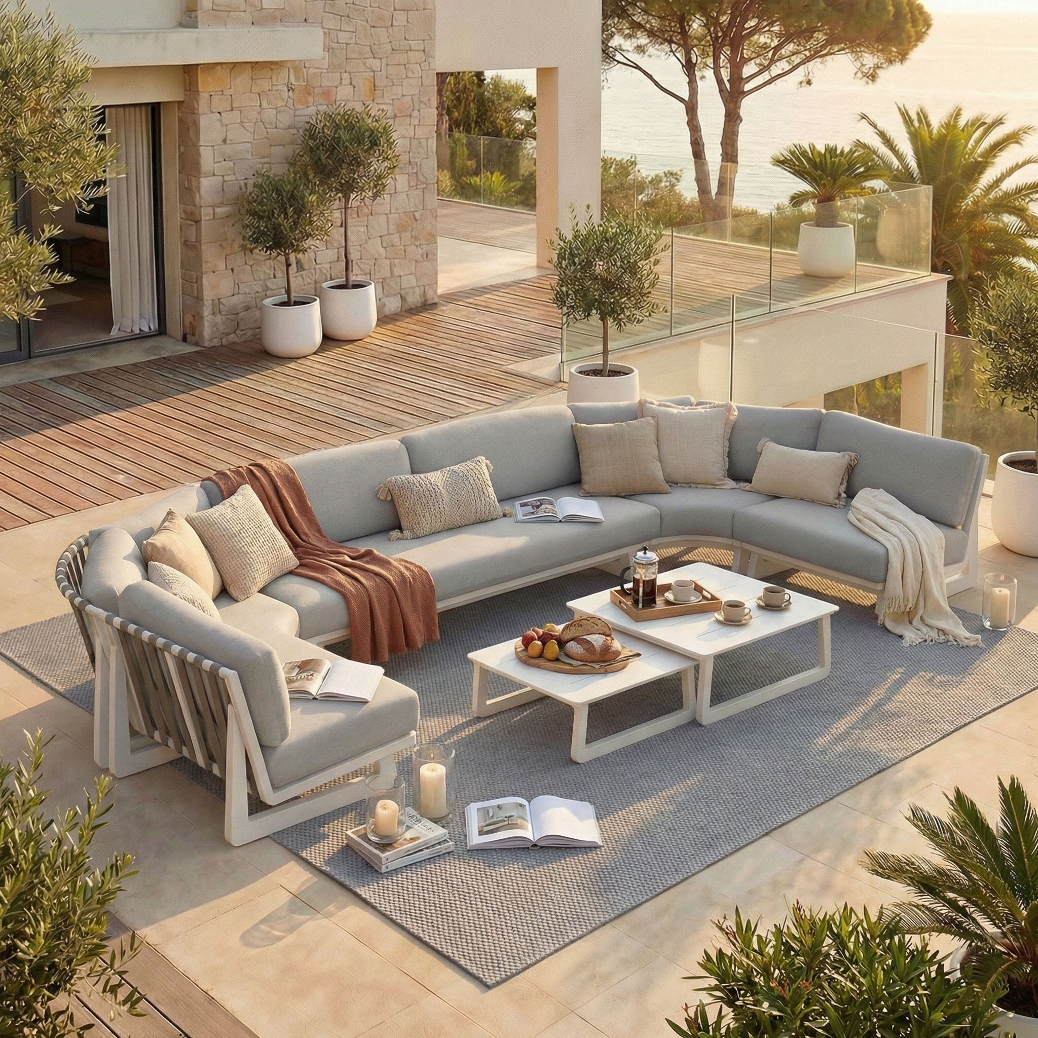 Conjunto de jardim de canto Long Beach - 7 lugares