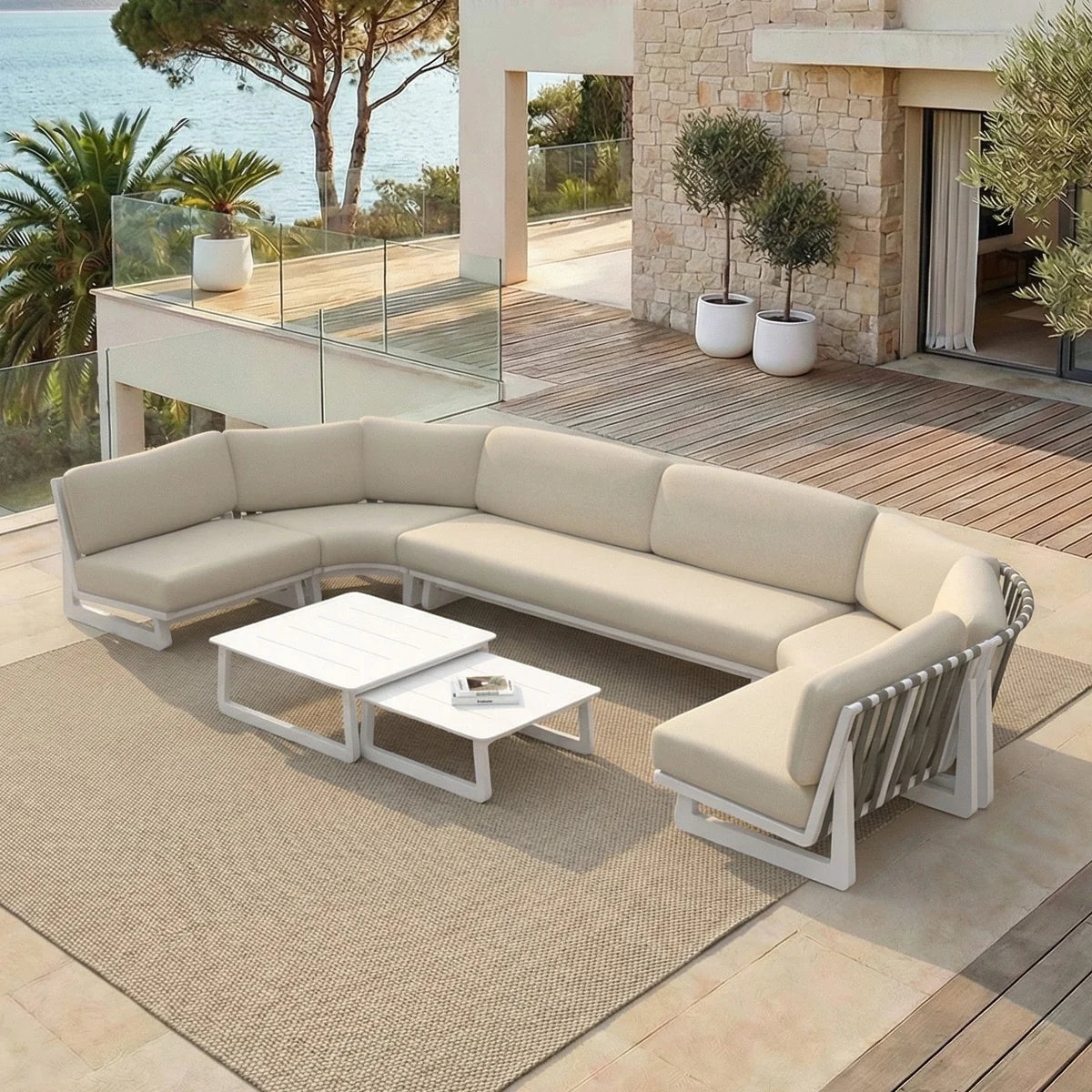 Conjunto de jardín esquinero Long Beach - 7 plazas (UK)
