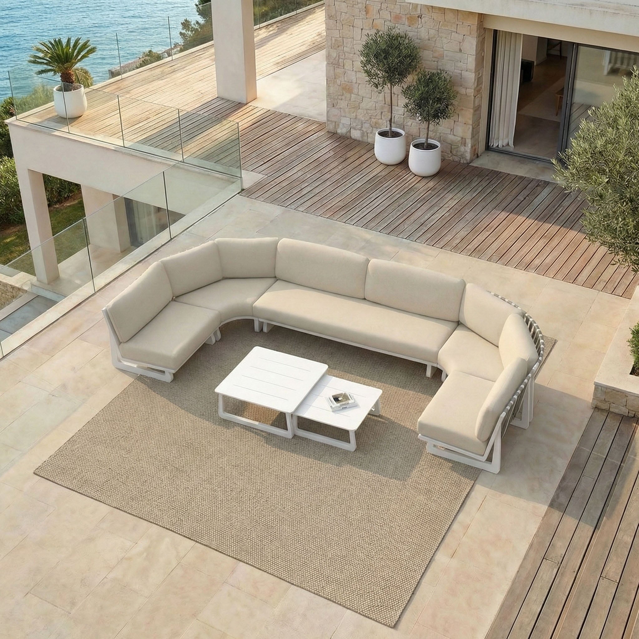 Conjunto de jardim de canto Long Beach - 7 lugares