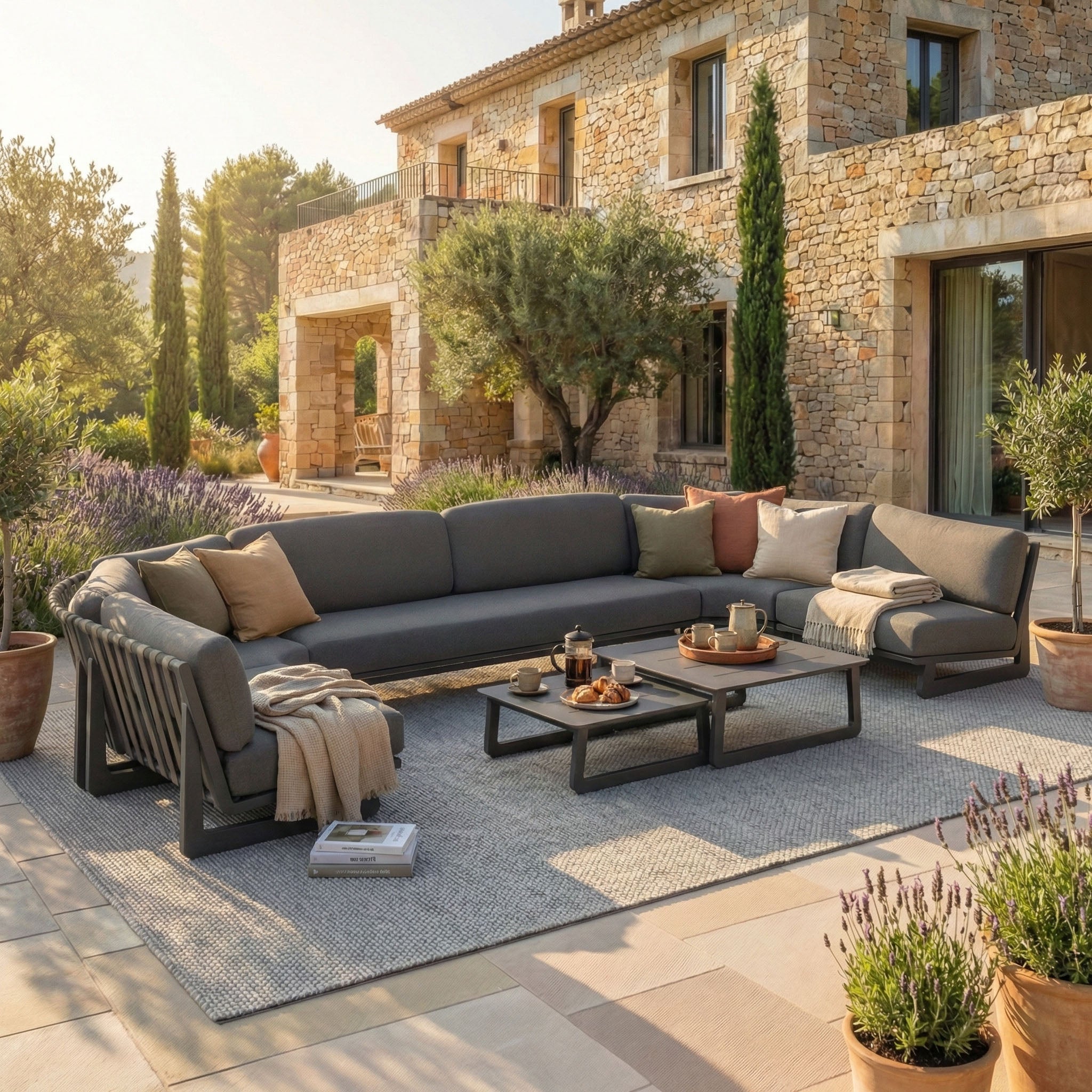 Conjunto de jardim de canto Long Beach - 7 lugares