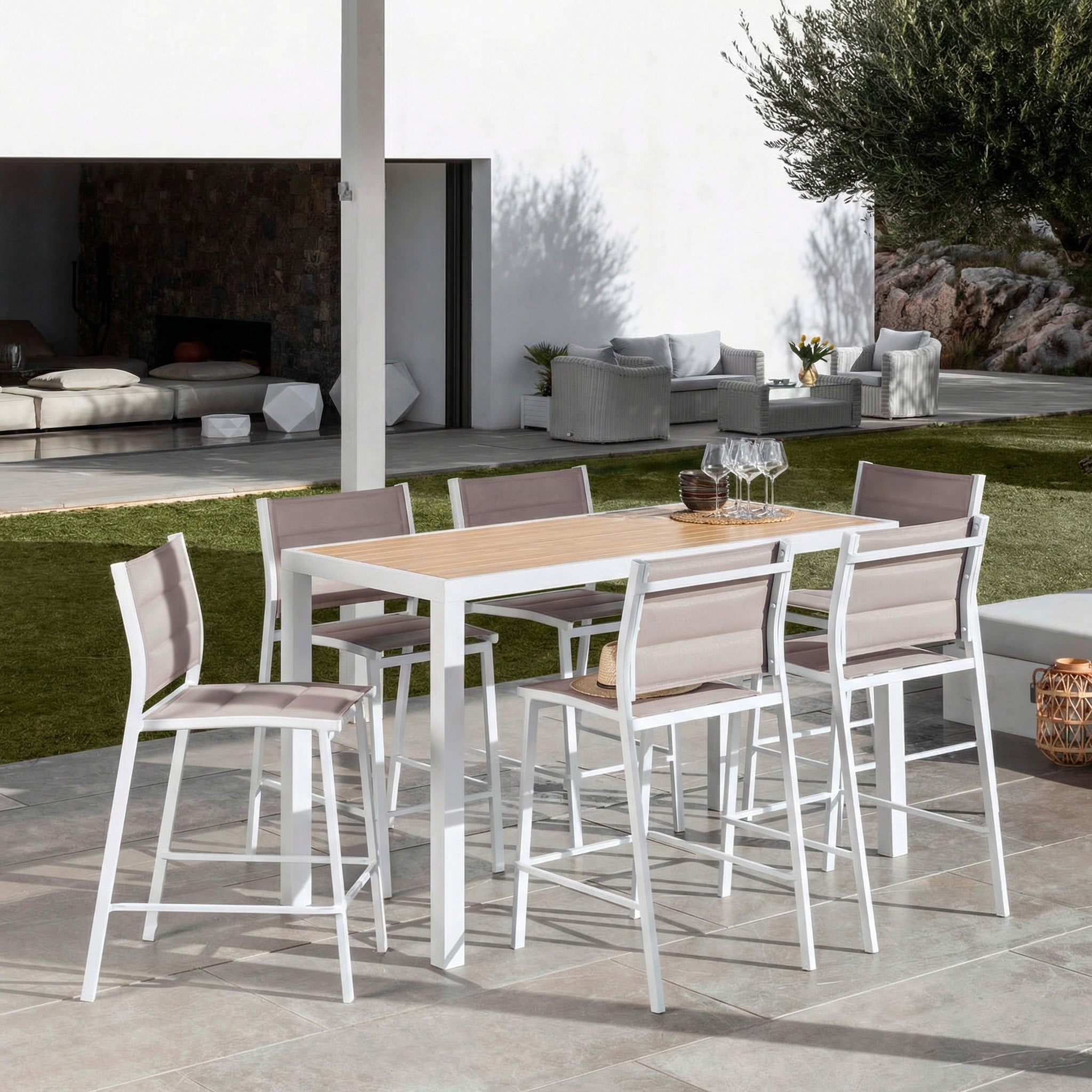 Table haute de jardin Murano (160x75cm)