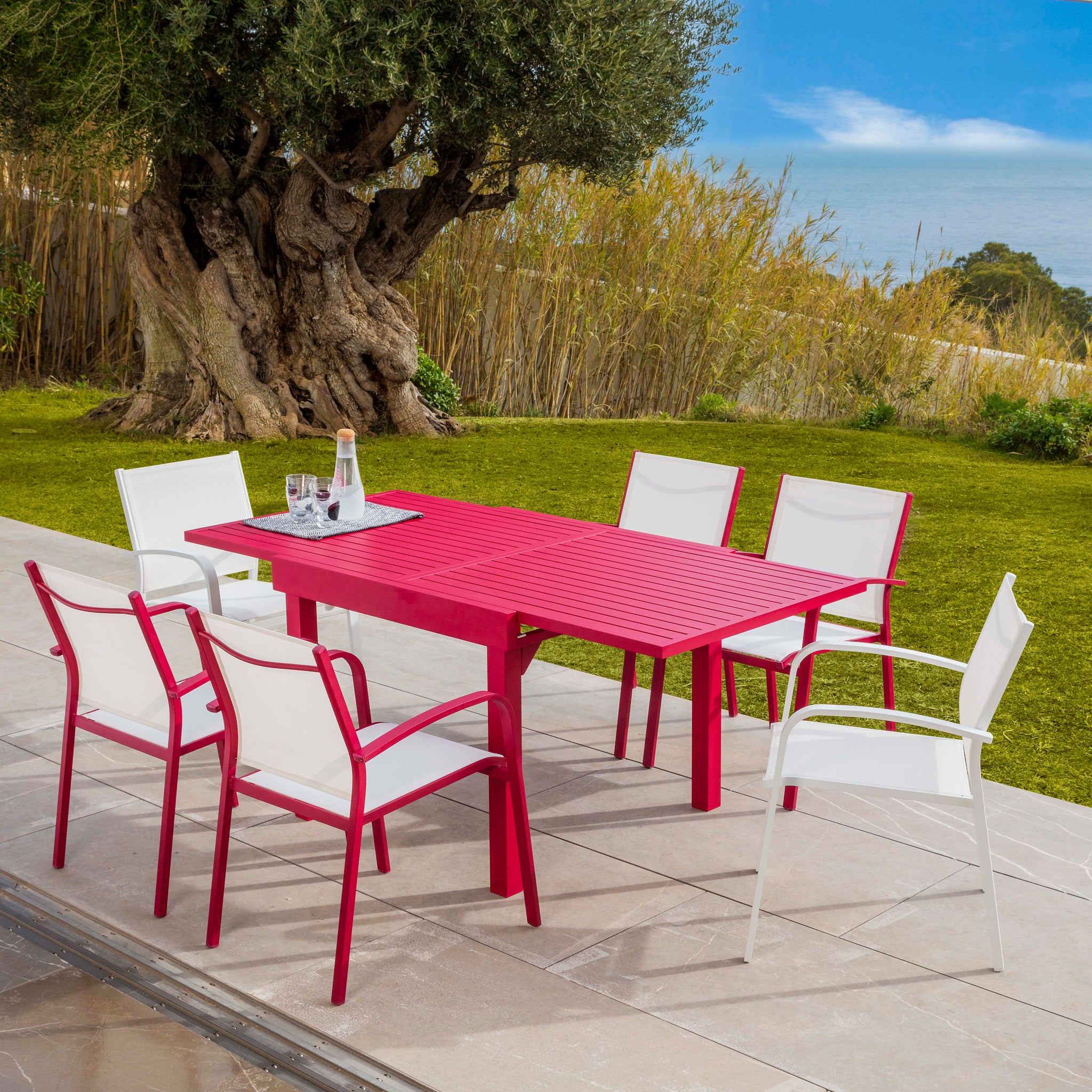 Murano stackable garden armchair in aluminium