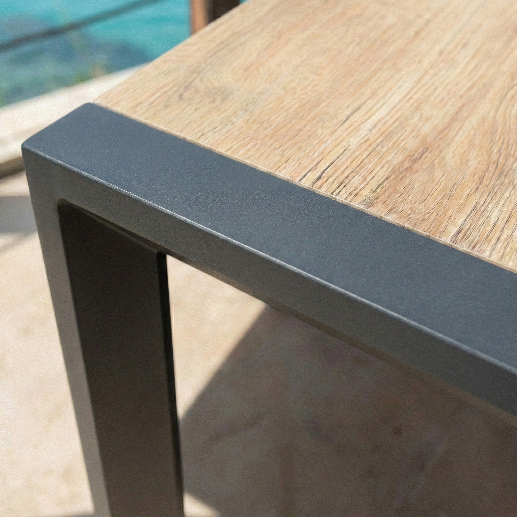 Amalfi Aluminium 12-seater extending dining  table - 3 dimensions (195/240/300X96)