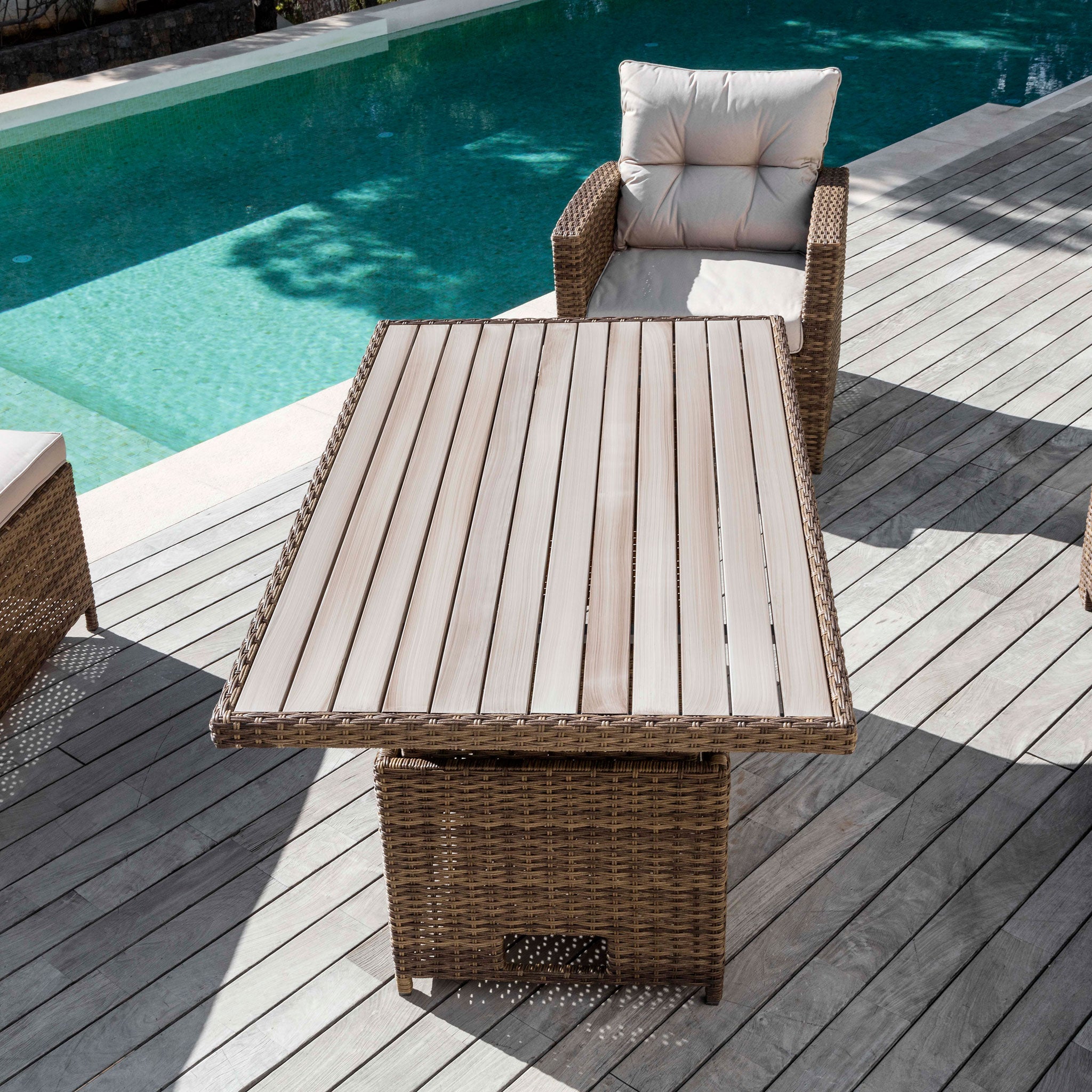 Tavolo da giardino up and down 6 posti in alluminio Tivoli (145 x 85 cm)