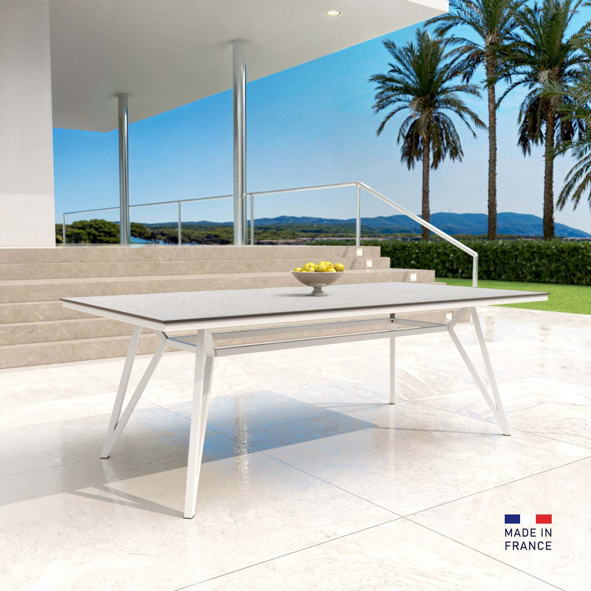 Tavolo da giardino 10 posti Alluminio/HPL Biarritz (220x115cm)