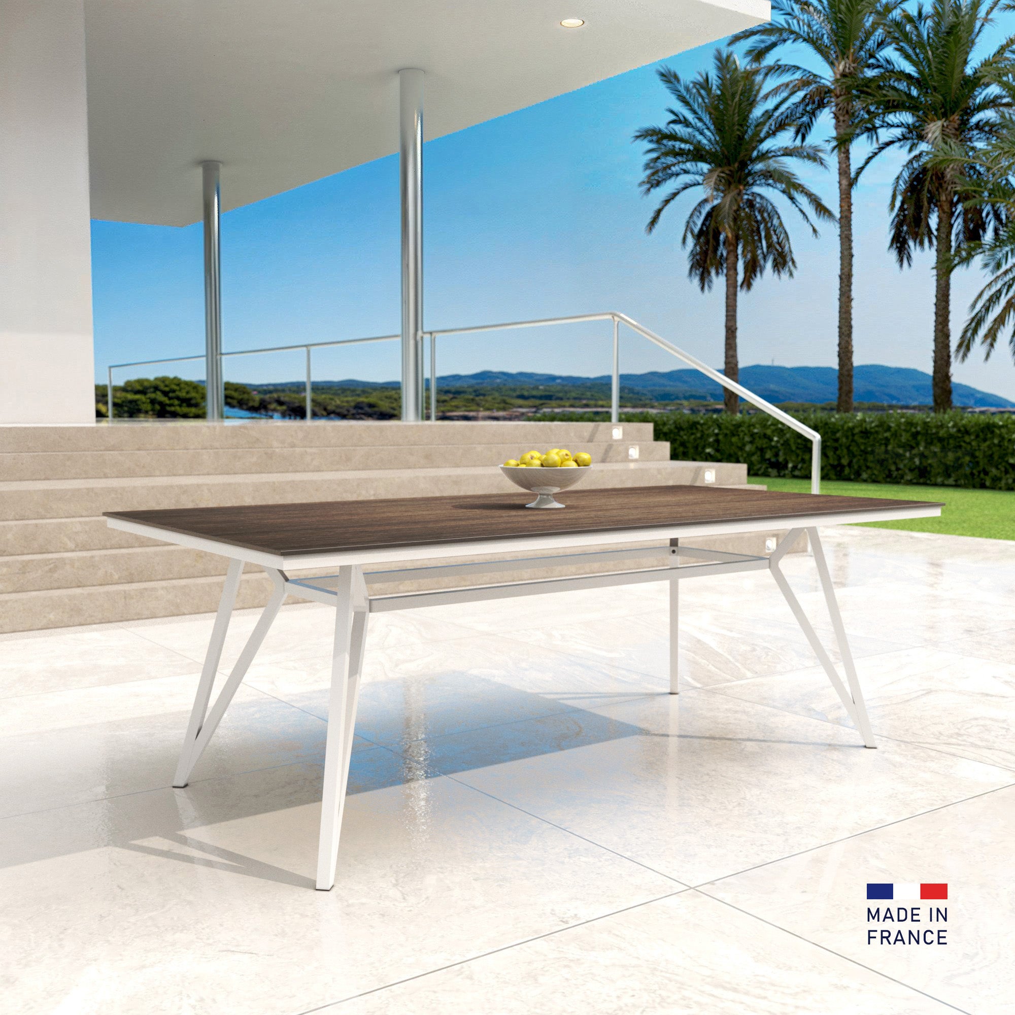 Tavolo da giardino 10 posti Alluminio/HPL Biarritz (220x115cm)