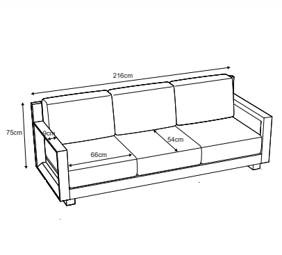 Elba 3-seater garden sofa