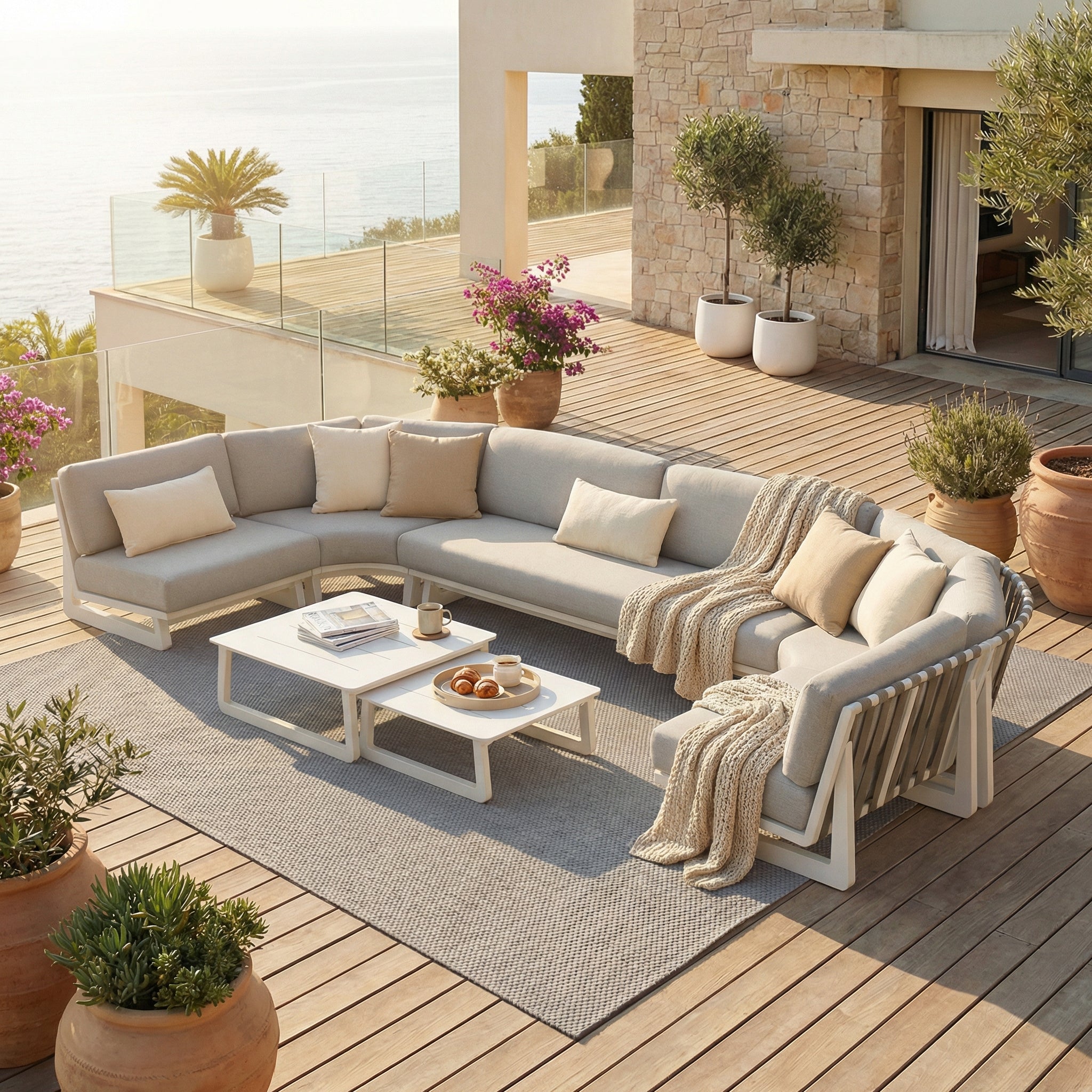 Conjunto de jardim de canto Long Beach - 7 lugares