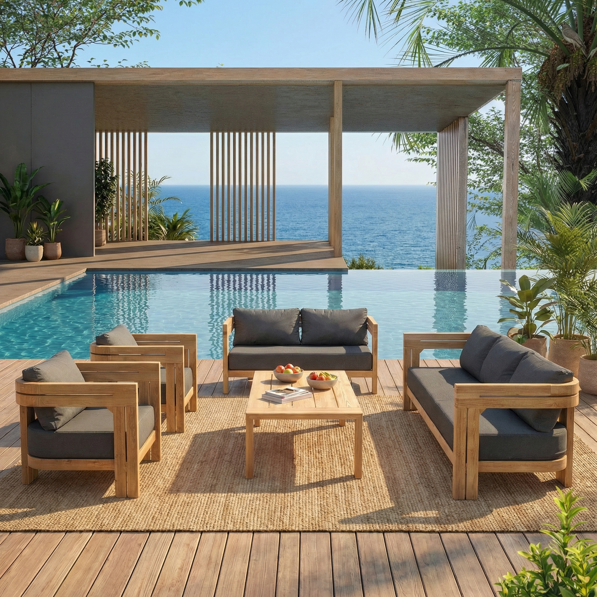 Salon de jardin Zanzibar - 7 places