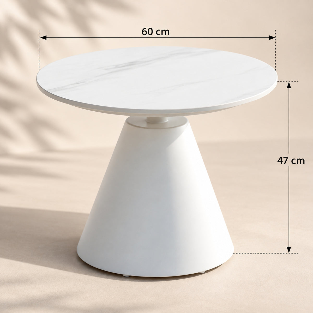 Mesa de centro redonda Riviera Alumínio/Cerâmica (D60cm)