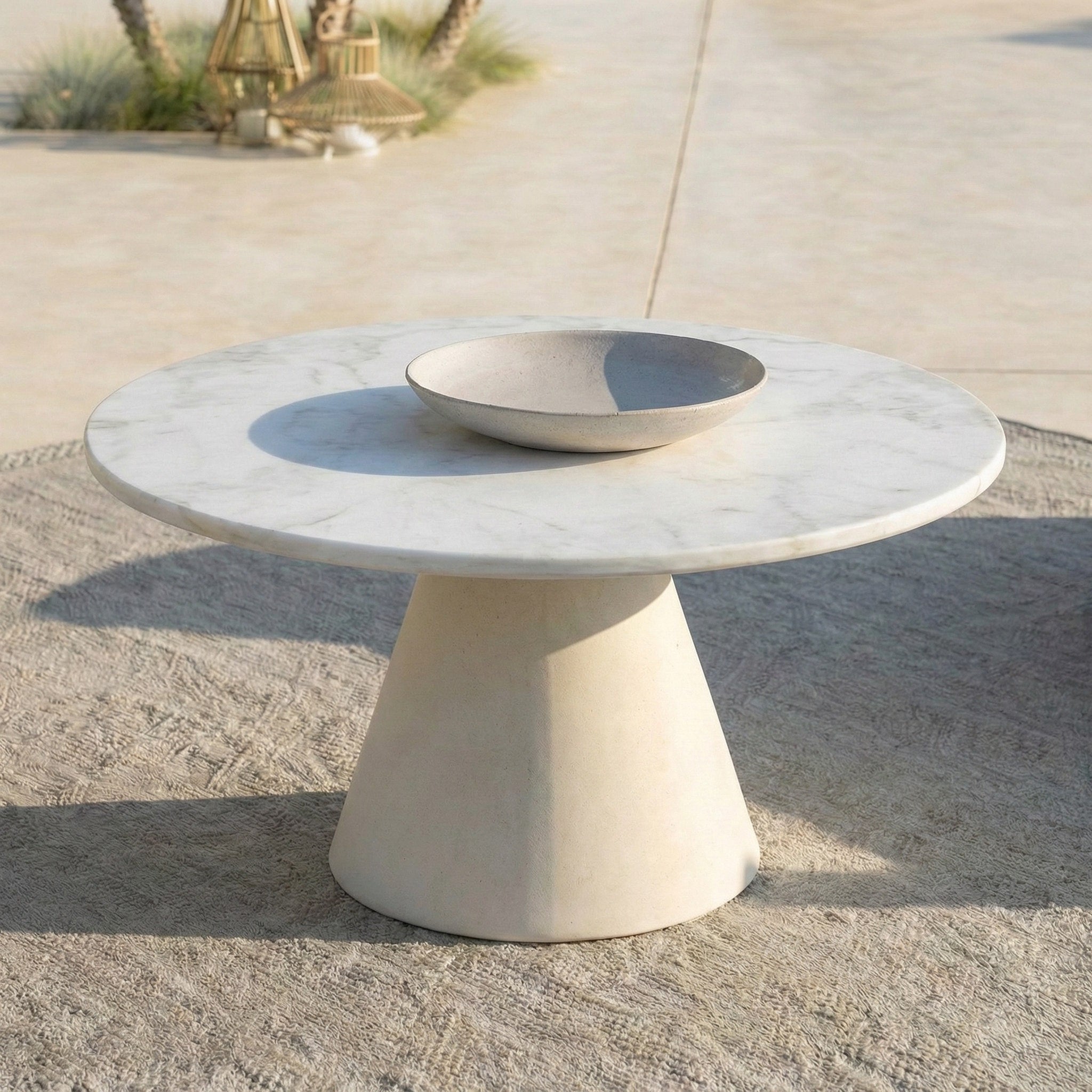 Table basse ronde de jardin en aluminium/céramique Riviera (D81cm)