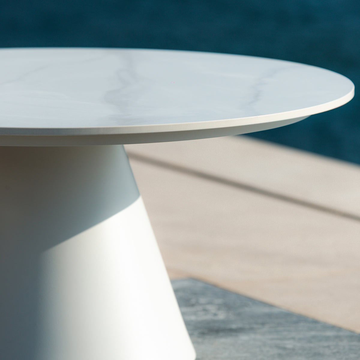 Table basse ronde de jardin en aluminium/céramique Riviera (D81cm)