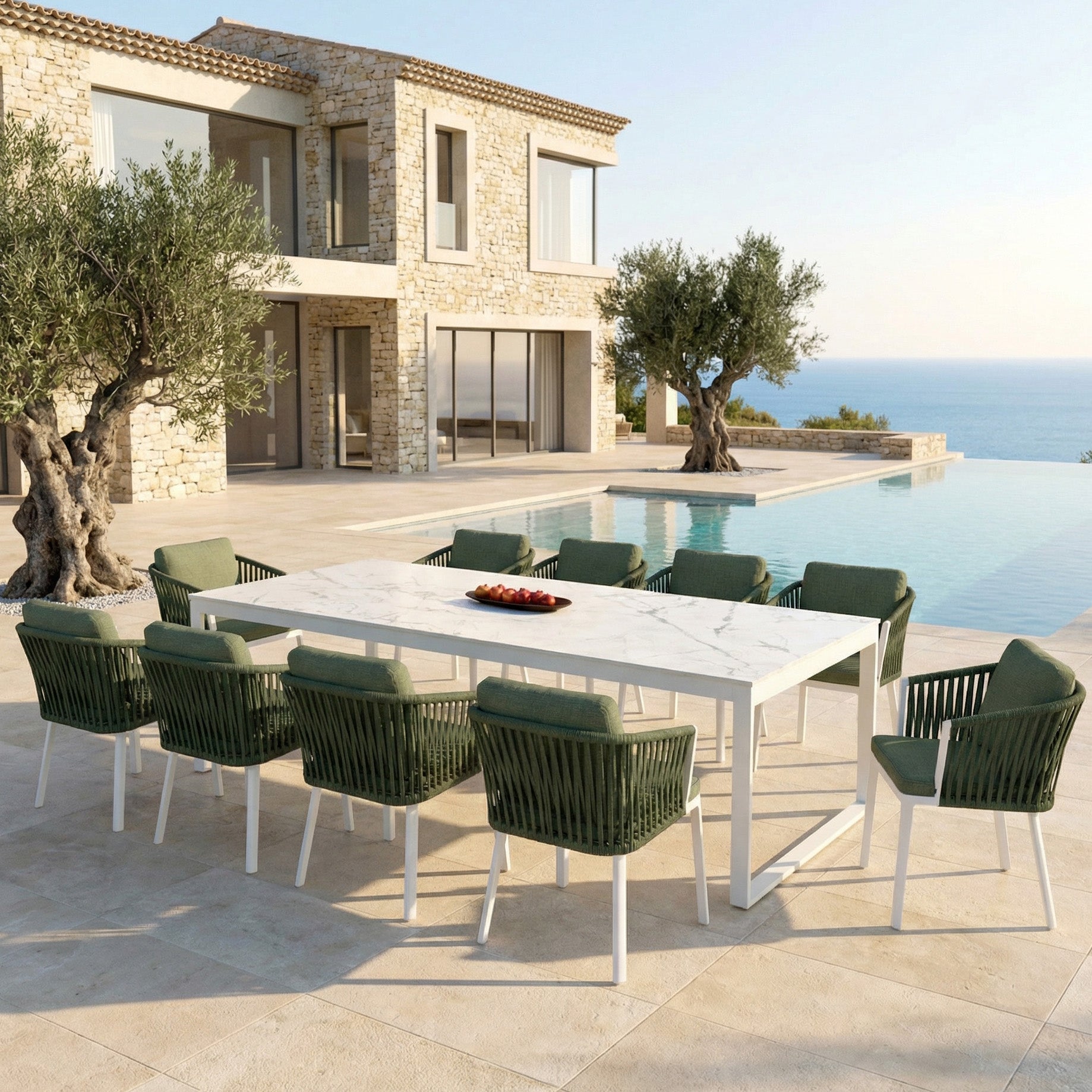 Kore Aluminium/Keramik 12-Sitzer-Gartentisch (260 x 120 cm)