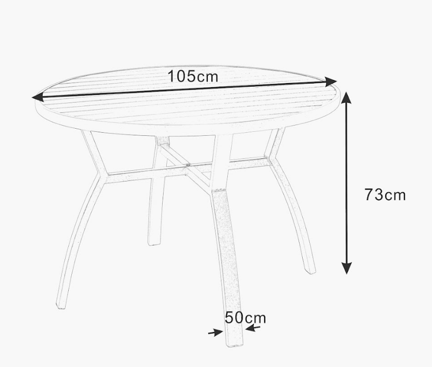 Table de jardin 5 places Aluminium Murano (D105 cm)